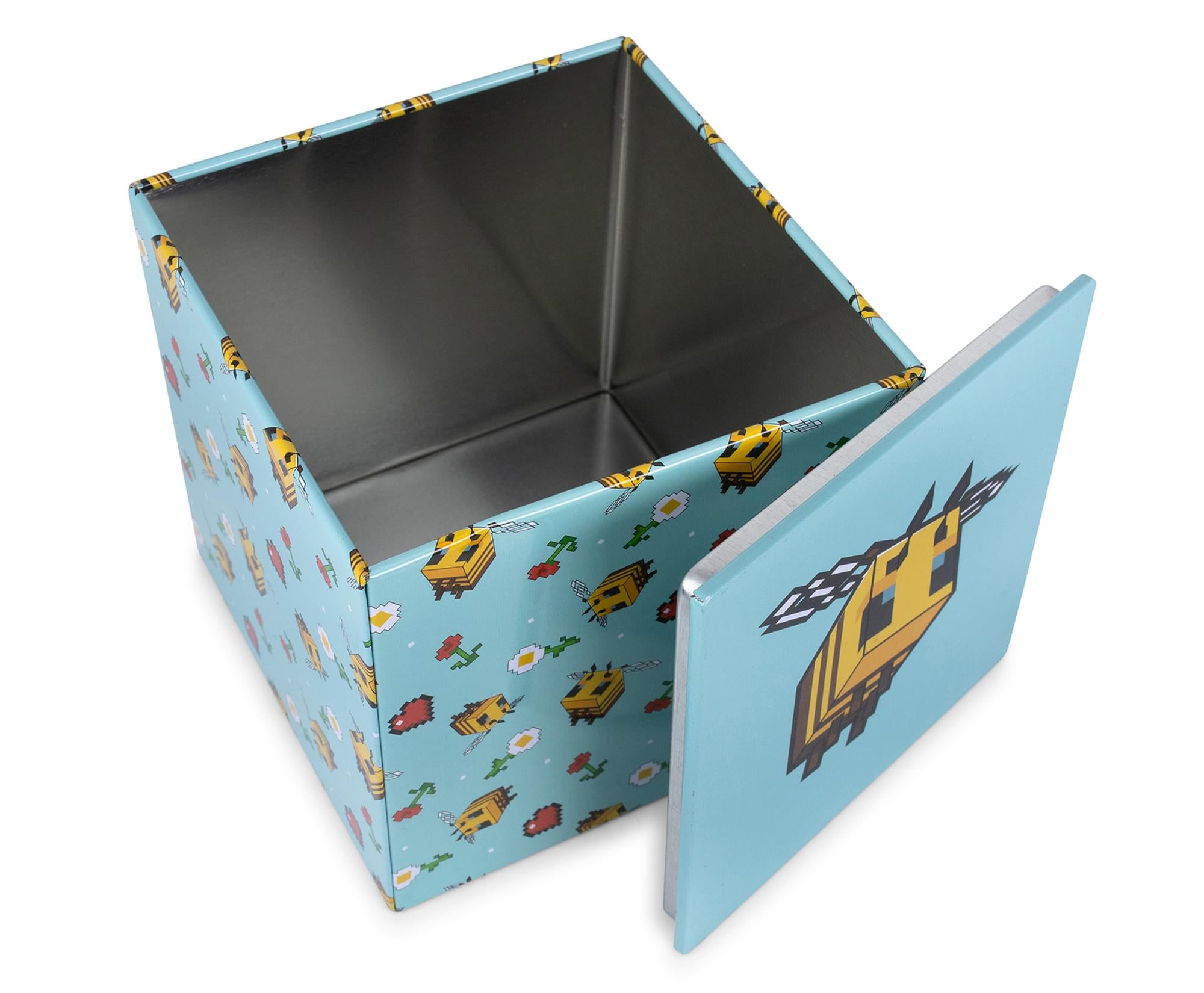 Bee - Patterned Minecraft 4 - Inch Tin Storage Cube with Lid - A Must - Have for Gamers