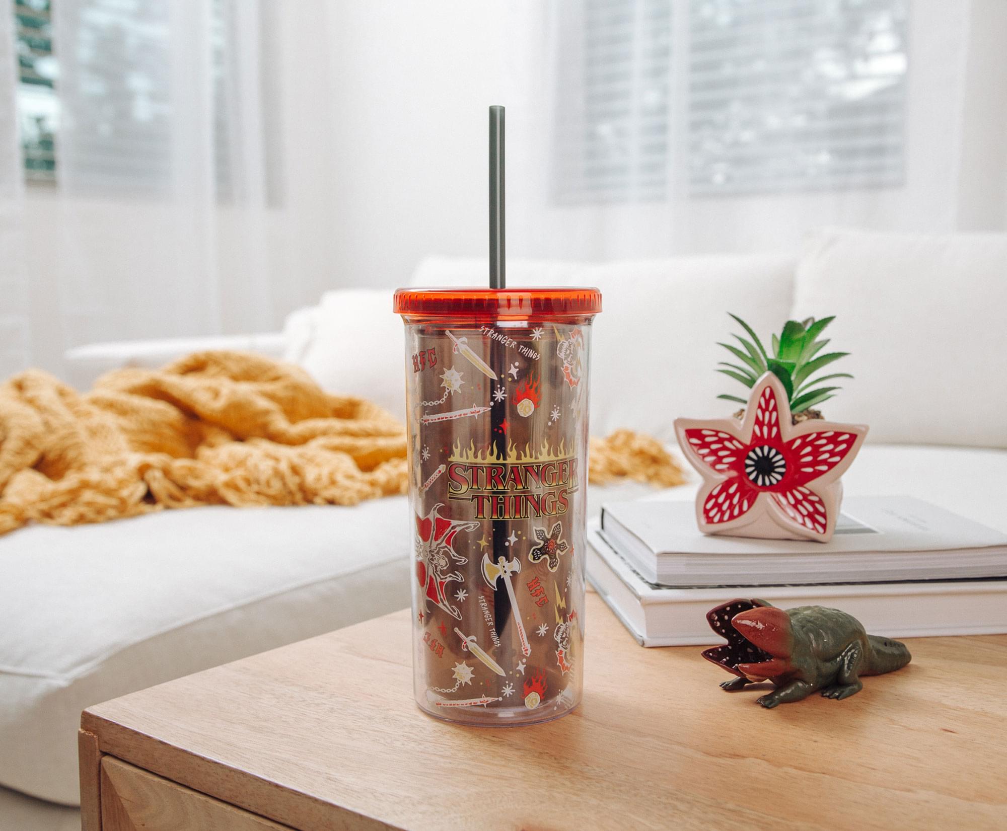 Stranger Things Hellfire Club 20-Ounce Carnival Cup with Lid and Straw - Your Ultimate Hawkins Adventure Companion