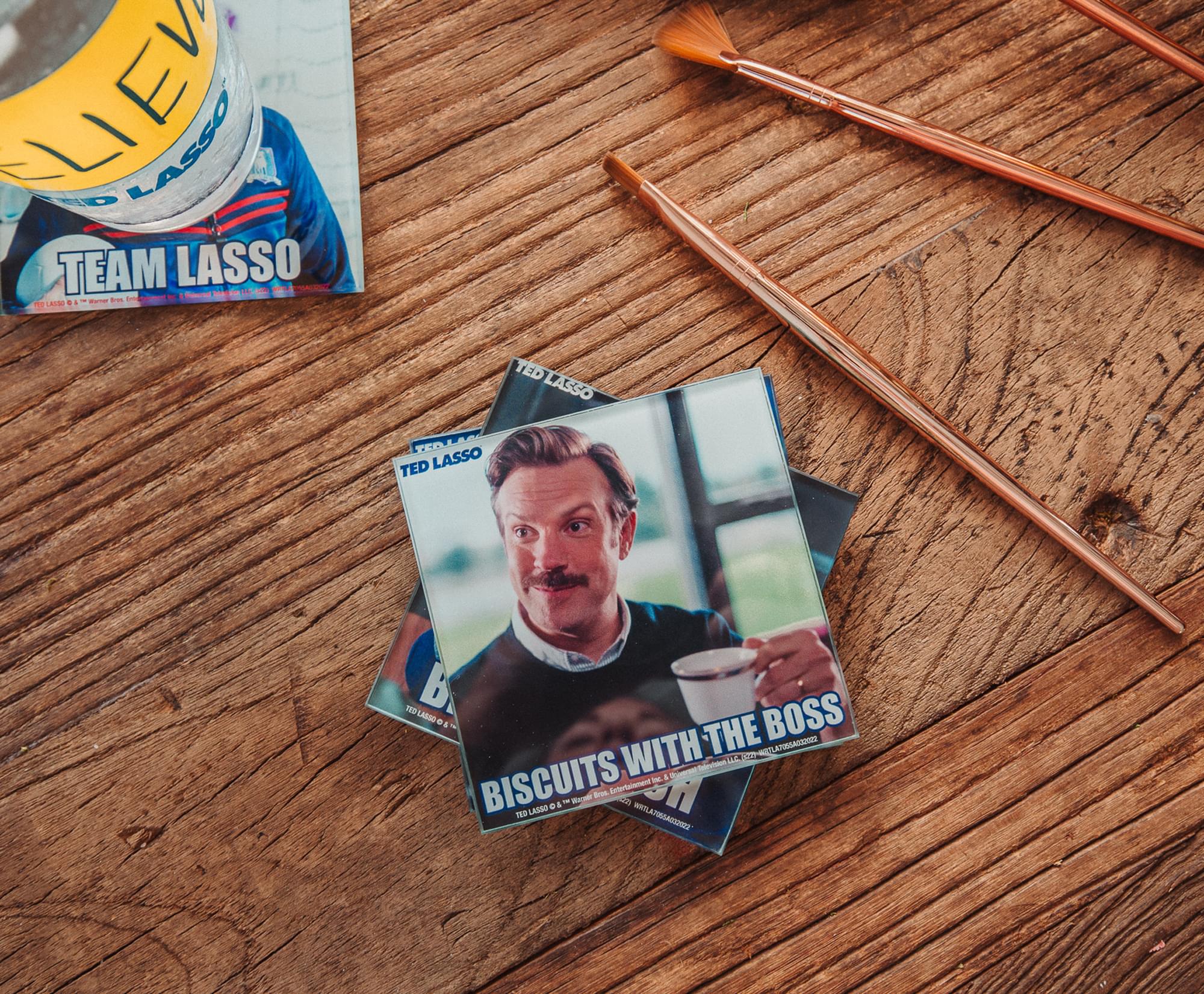 Inspirational Ted Lasso Quotes Glass Coasters - Set of 4