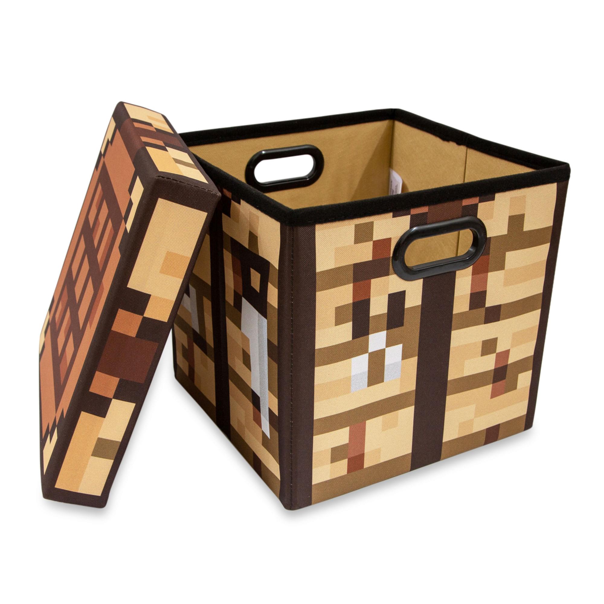 13-Inch Minecraft Crafting Table Fabric Storage Bin Cube with Lid - Organize Your World in Style
