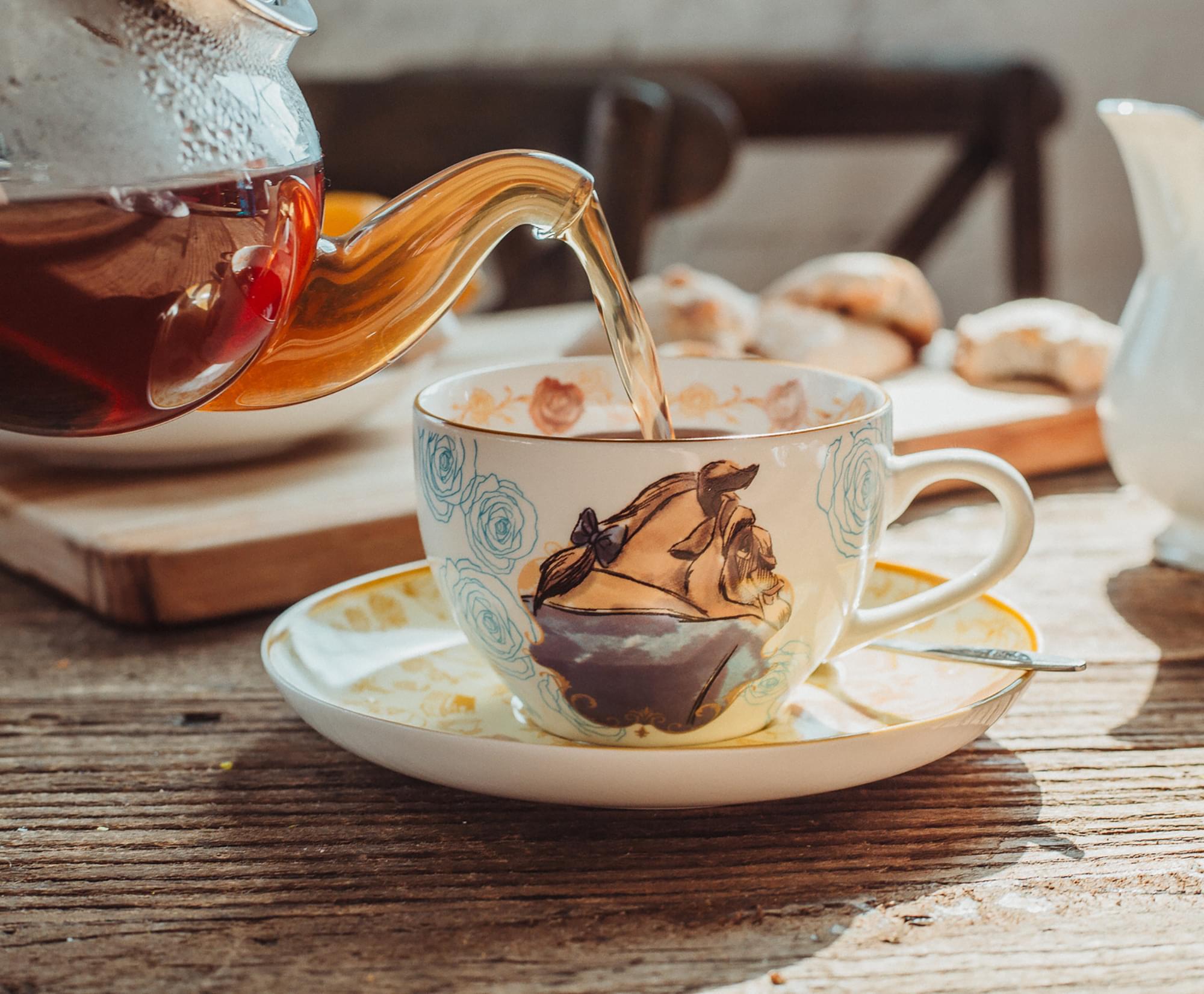 Enchanting Disney Beauty and the Beast Bone China Teacup & Saucer Set (2-Piece)