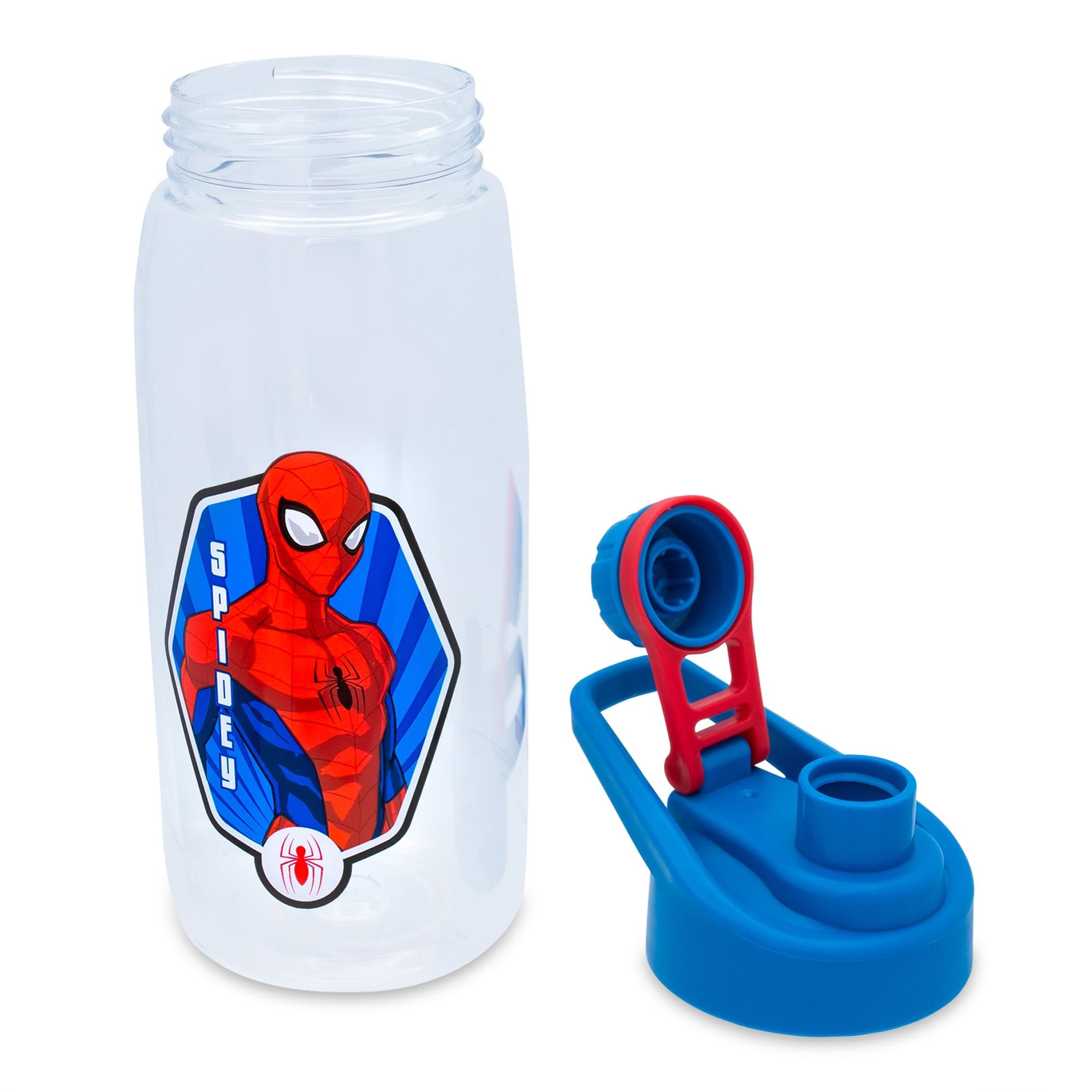 Spider-Man Hinged Handle Plastic Water Bottle & Sticker Set - Your Marvel Adventure!