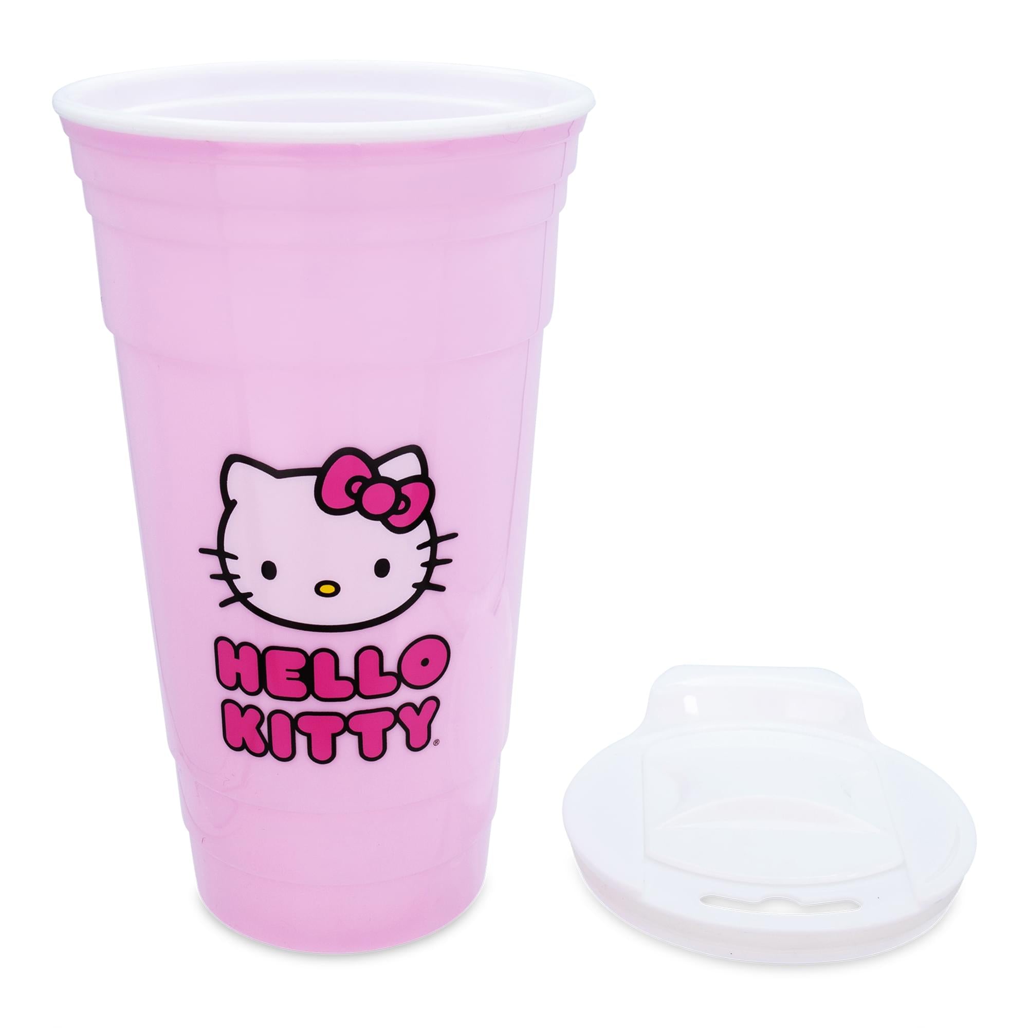 Sanrio Hello Kitty 32-Ounce Pink Plastic Tumbler with Lid and Straw