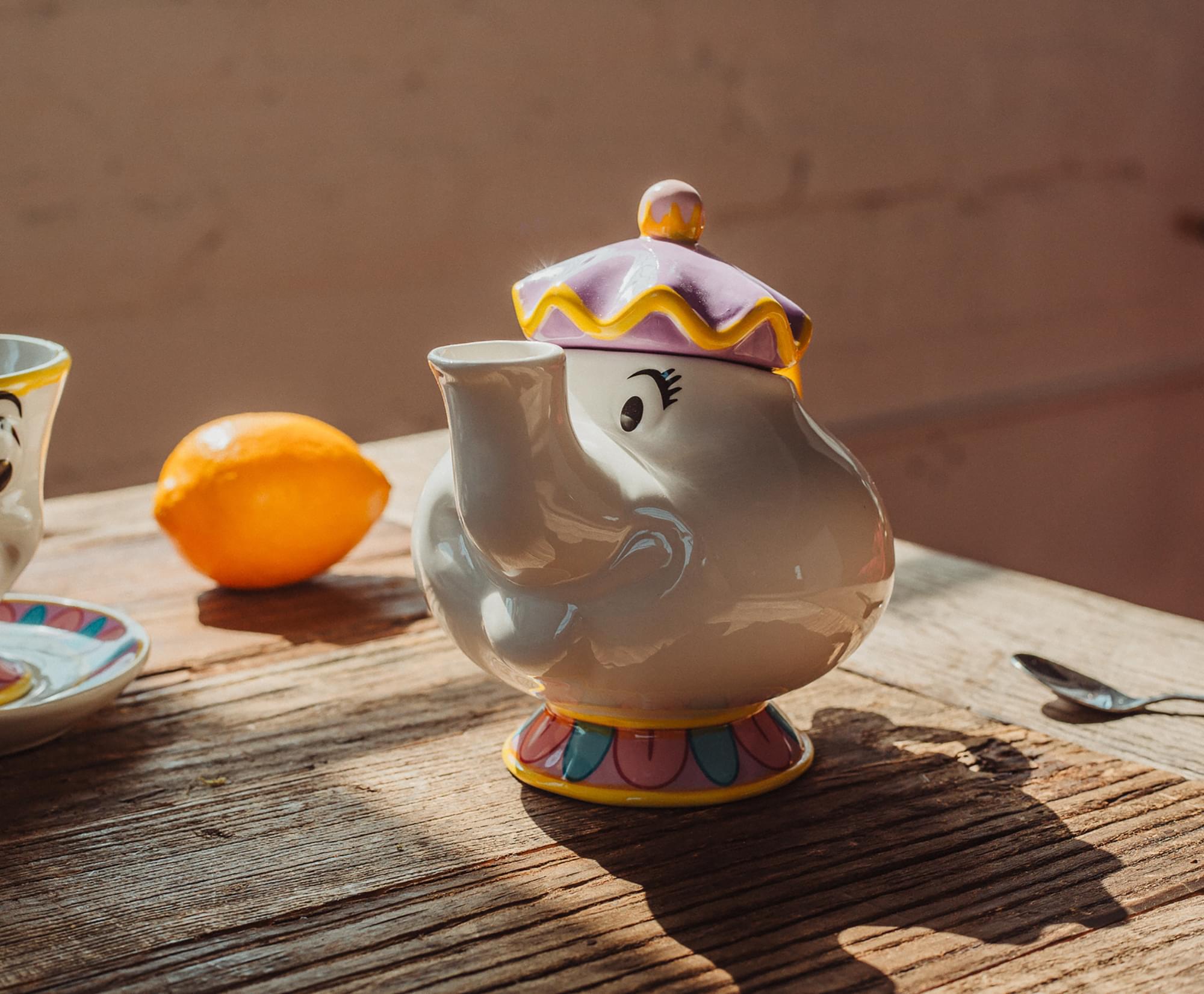 Enchanting Disney Beauty and the Beast Mrs. Potts Ceramic Teapot Replica