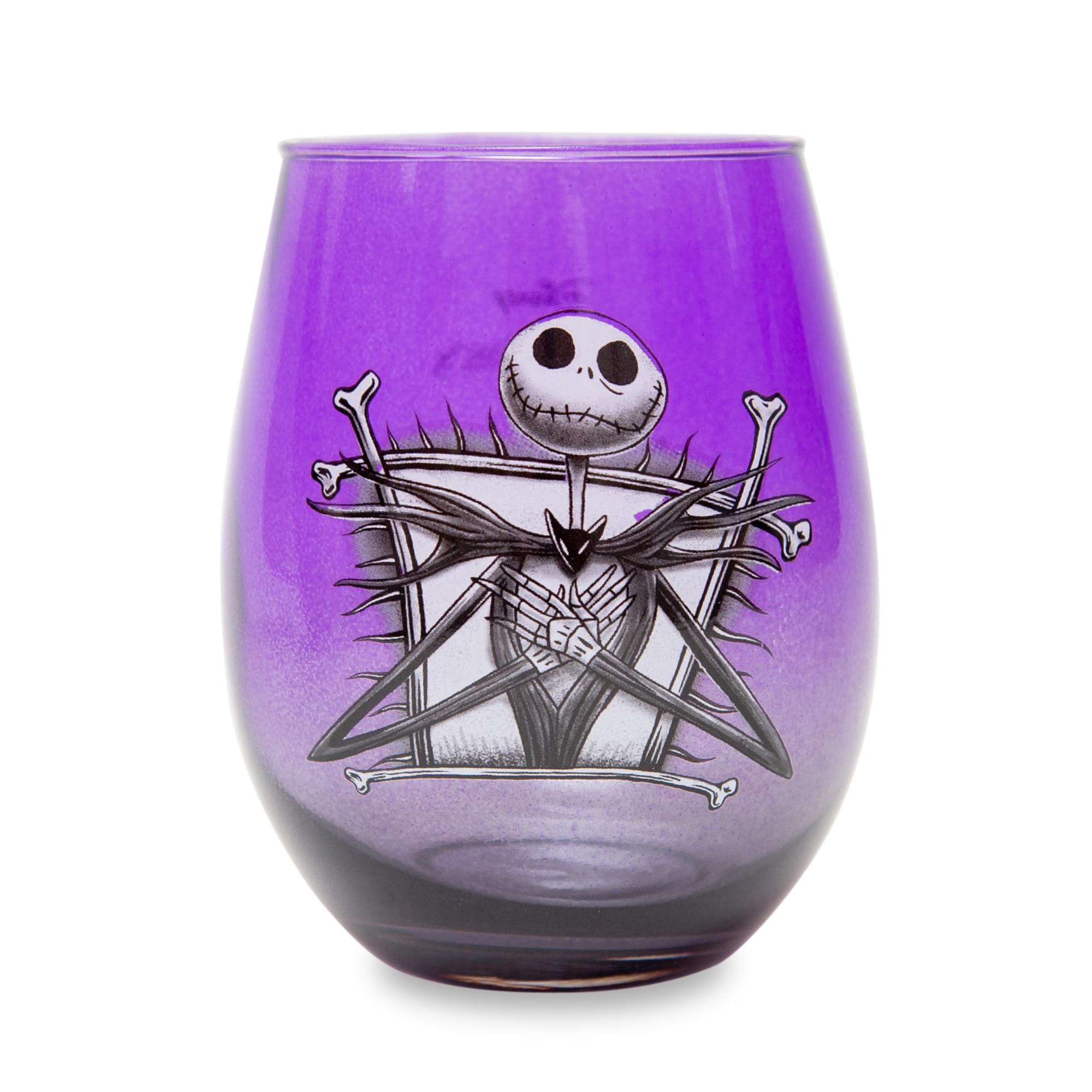 Enchanting Disney Nightmare Before Christmas Jack Skellington Purple Wine Glass