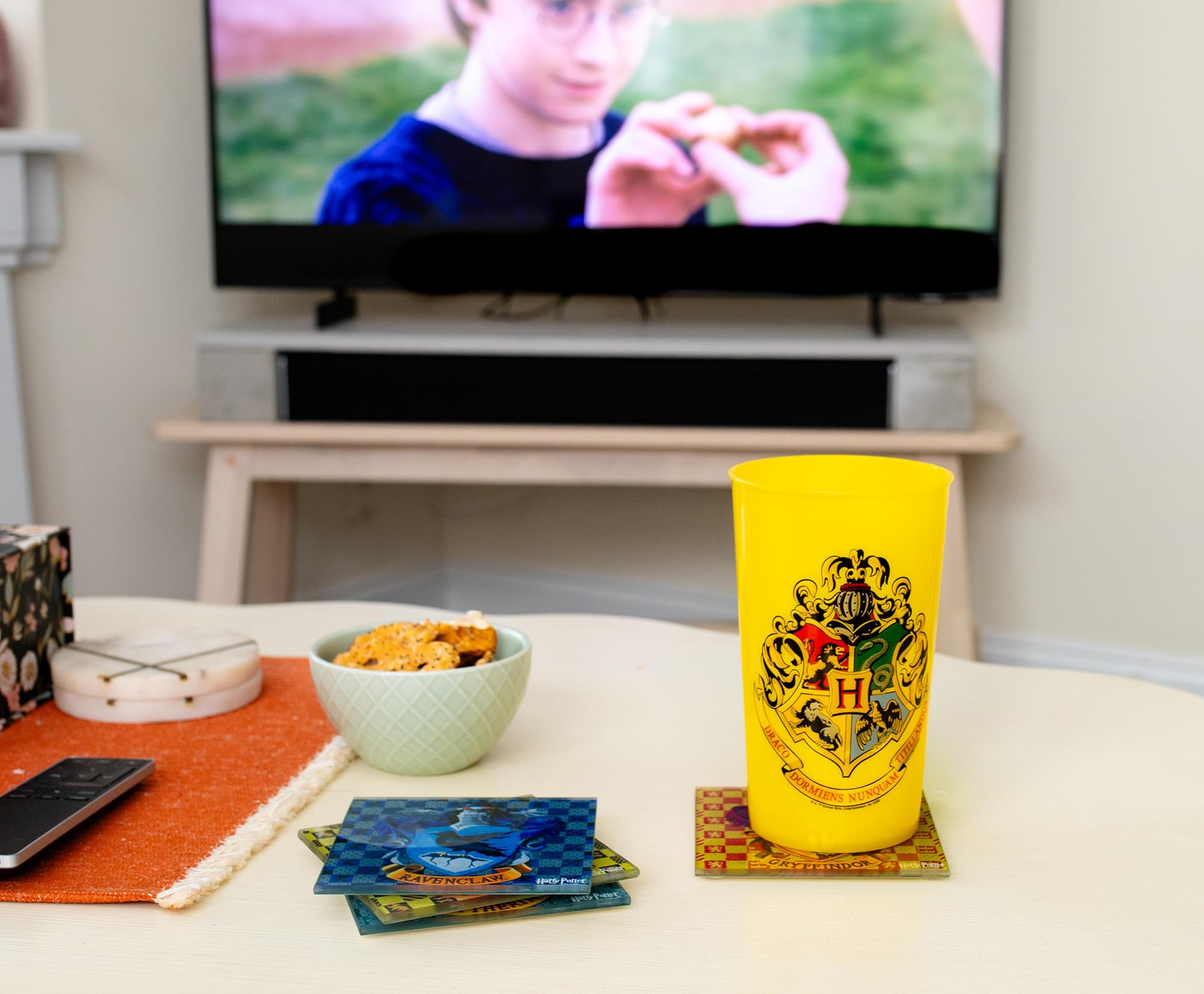 Enchanting Harry Potter Hogwarts Houses Glass Coasters - Set of 4