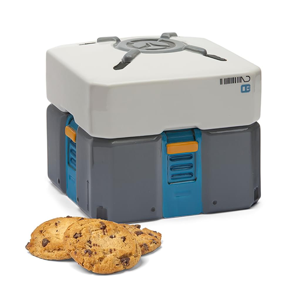 Epic Overwatch-Inspired Ceramic Cookie Jar: 5 1/2 x 6 3/4 Loot Box Design