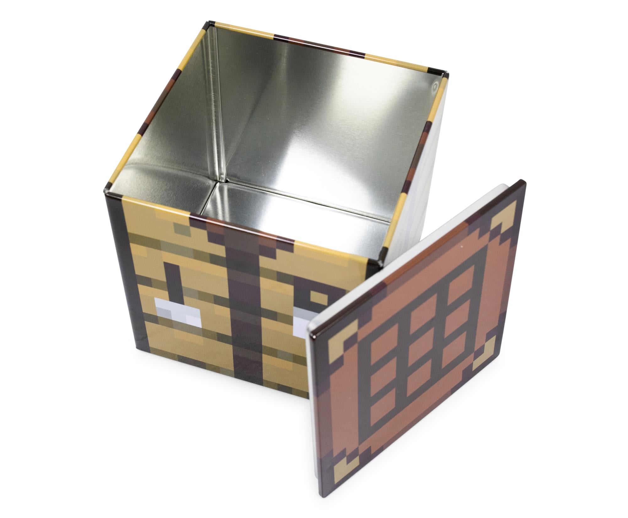 4-Inch Minecraft Crafting Table Tin Storage Box Cube with Lid - Organize Your World!