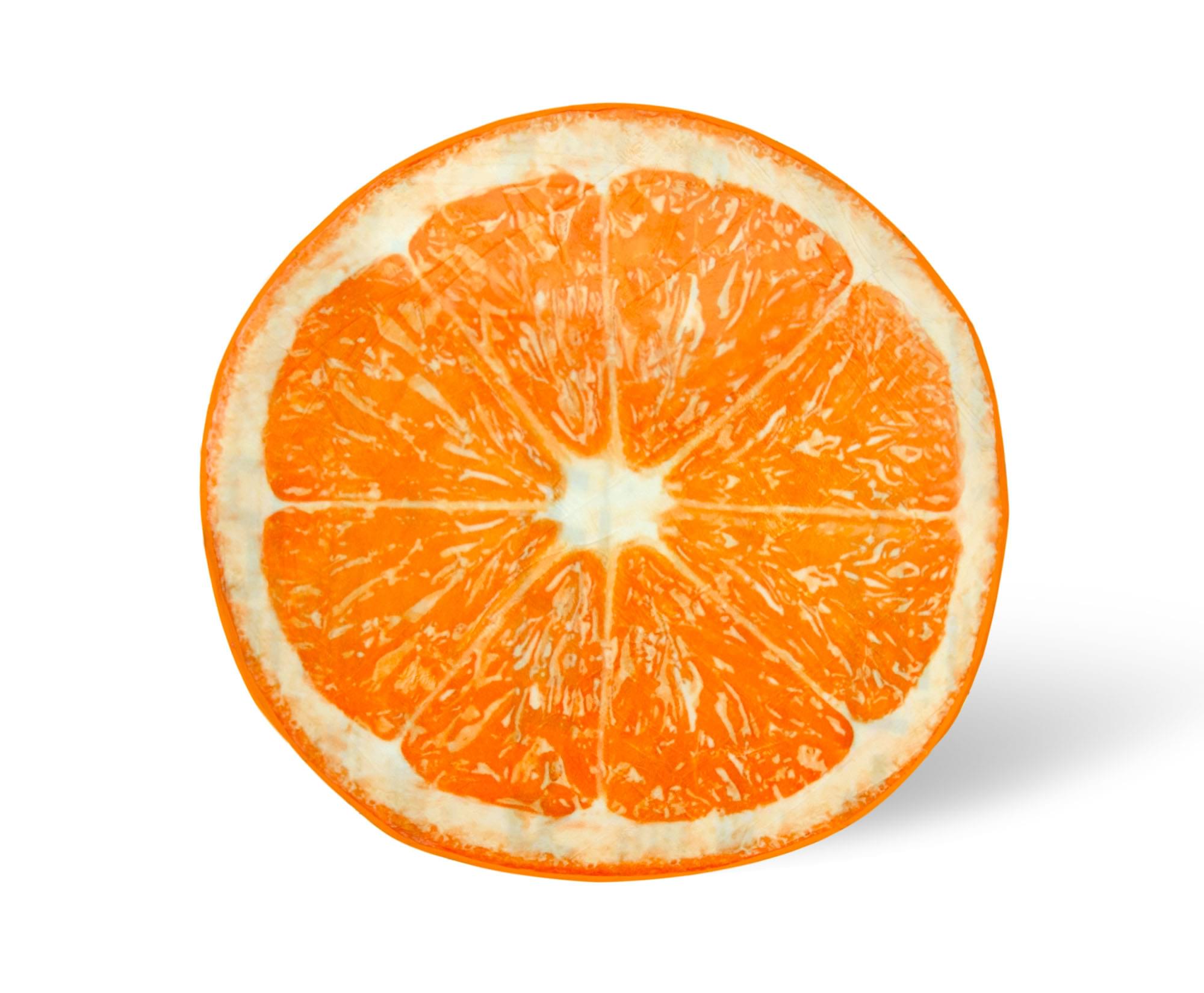 Zesty Orange Slice Round Fleece Throw Blanket - 60 Inches