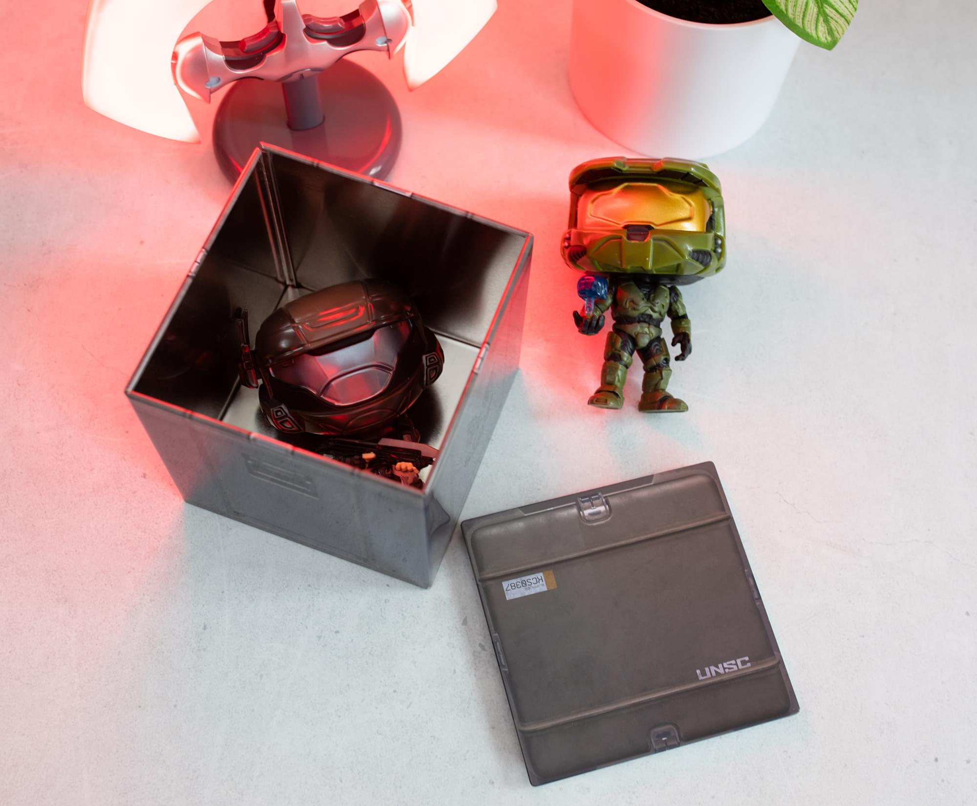 HALO UNSC Ammo Crate Tin Storage Box - 4 Inches Cube with Lid