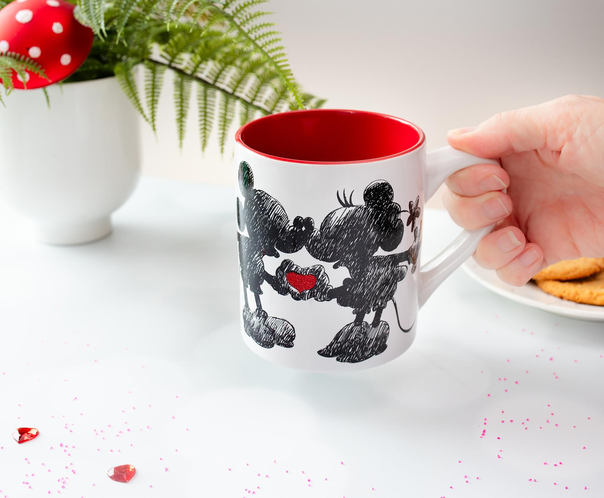 Disney Mickey & Minnie Glitter Ceramic 14 - Ounce Mug