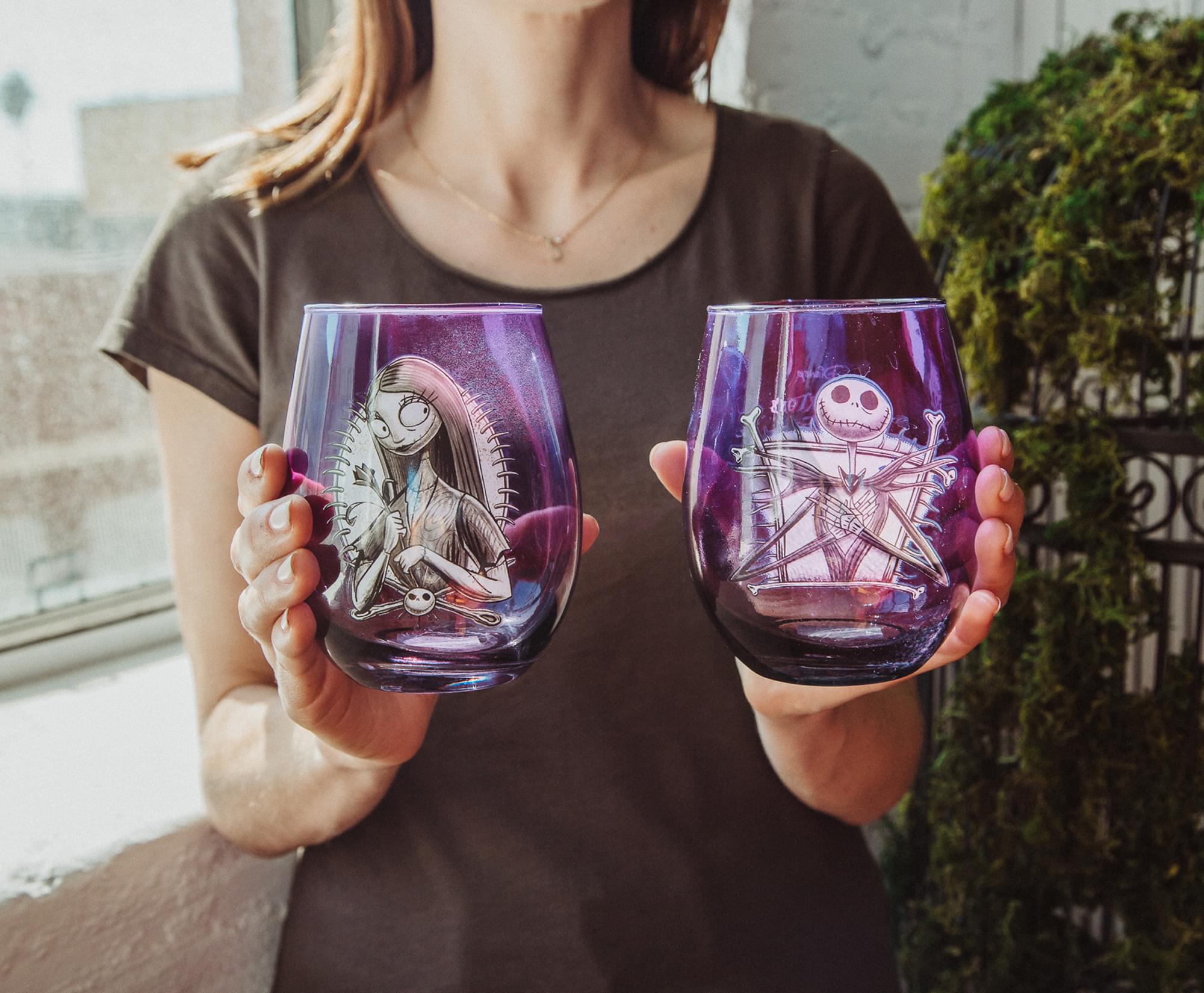 Enchanting Disney Nightmare Before Christmas Jack Skellington Purple Wine Glass