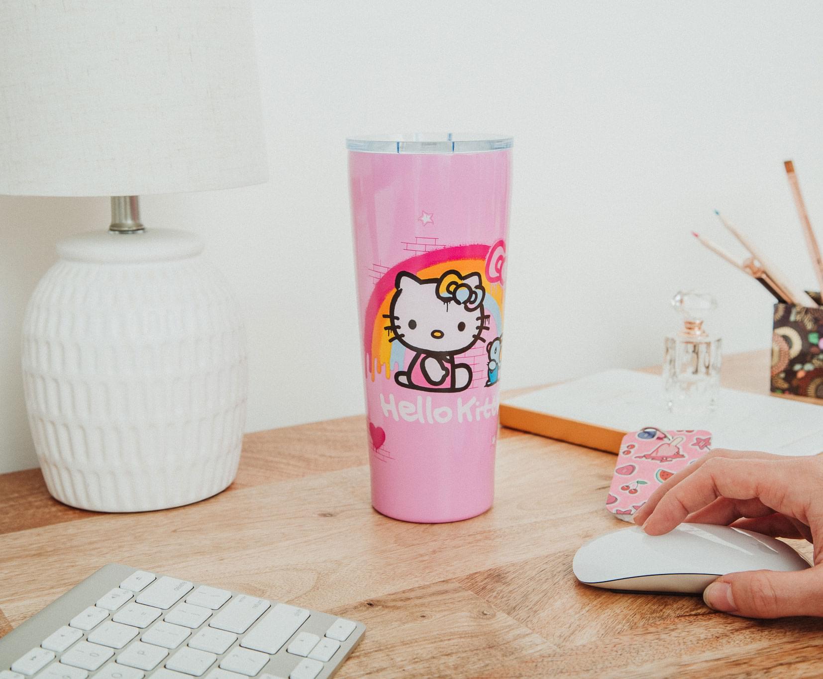 Sanrio Hello Kitty Graffiti Rainbow 22-Ounce Stainless Steel Tumbler