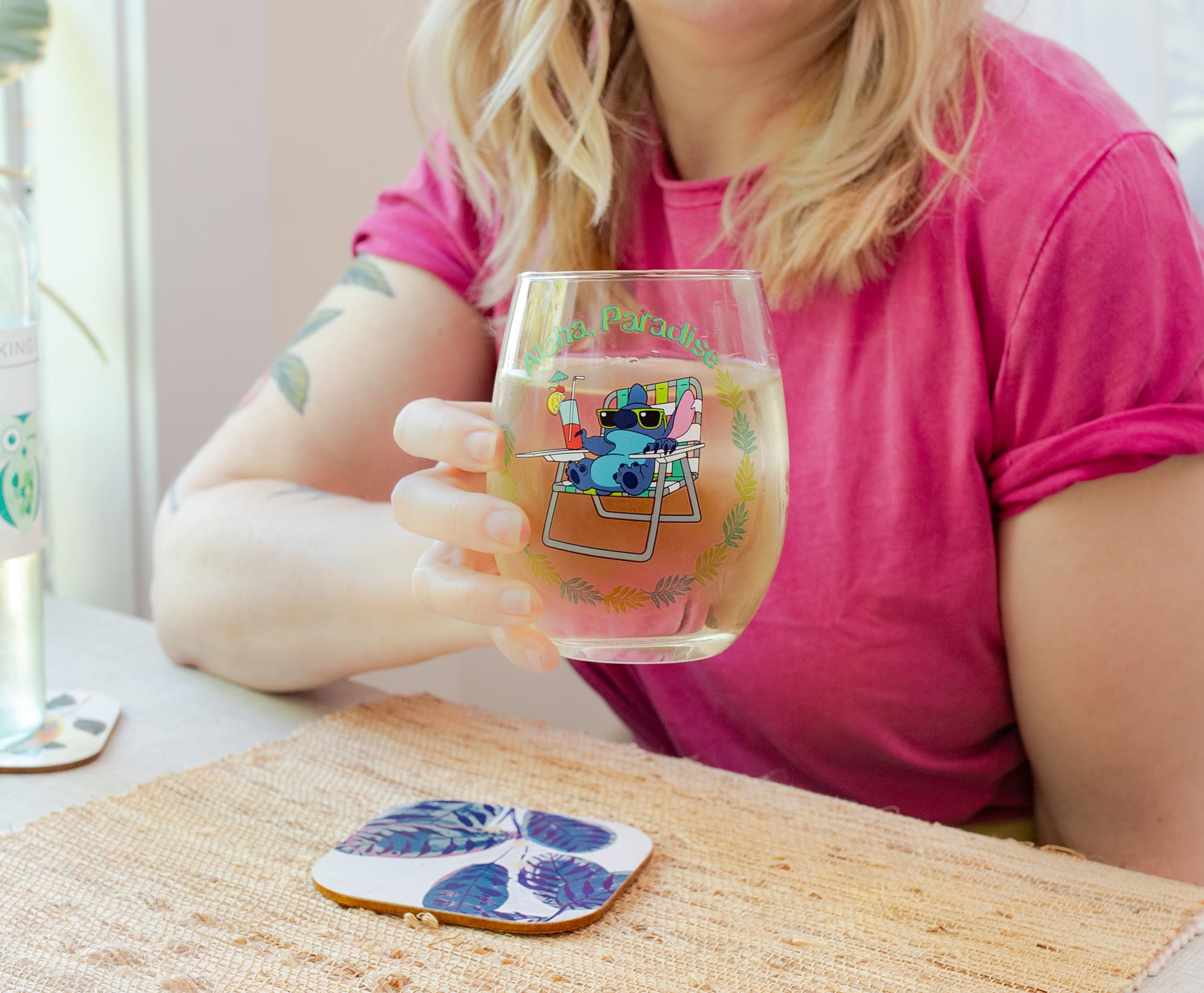 Disney Lilo & Stitch Paradise Stemless Wine Glass - 20 Ounce Delight