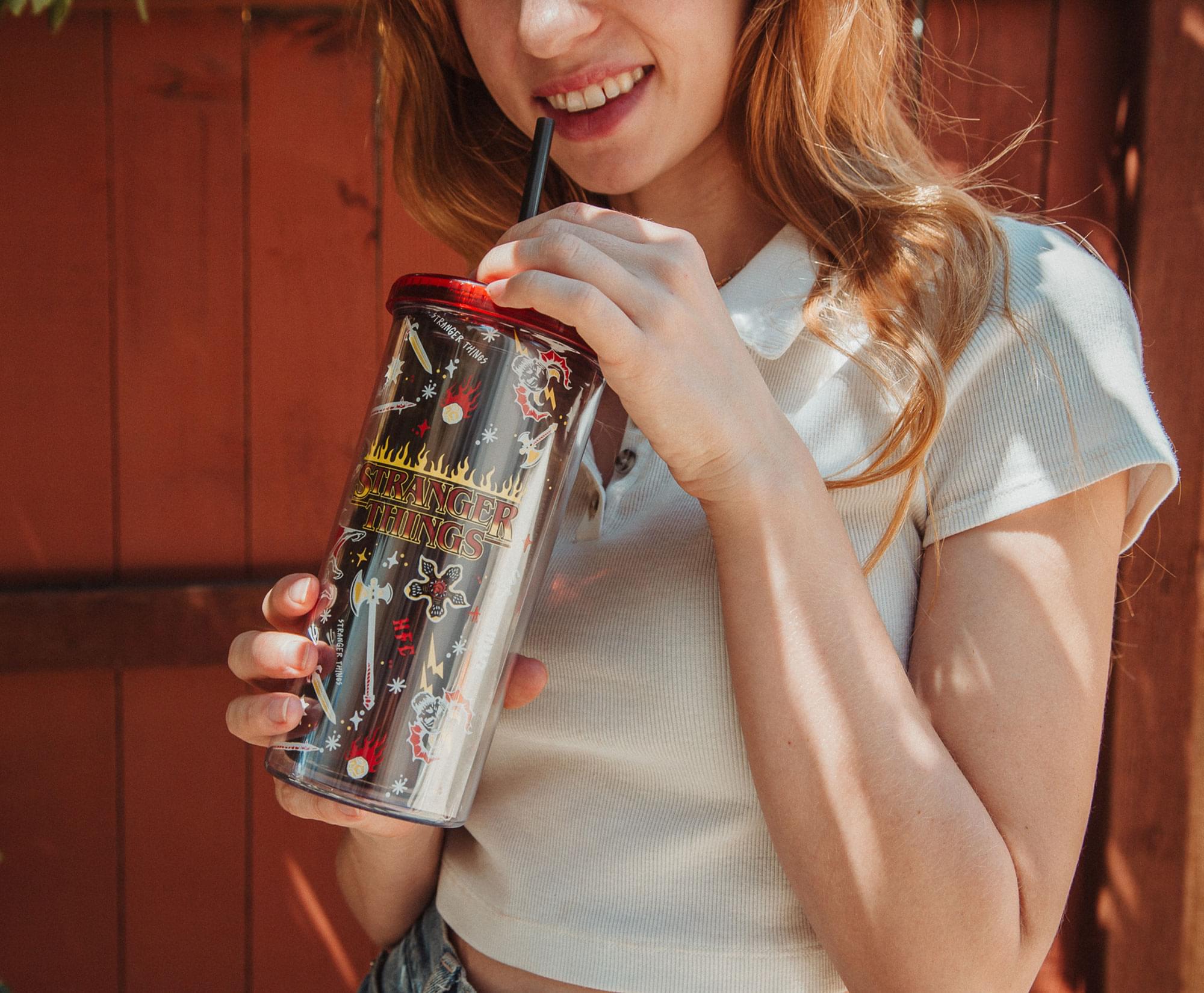 Stranger Things Hellfire Club 20-Ounce Carnival Cup with Lid and Straw - Your Ultimate Hawkins Adventure Companion