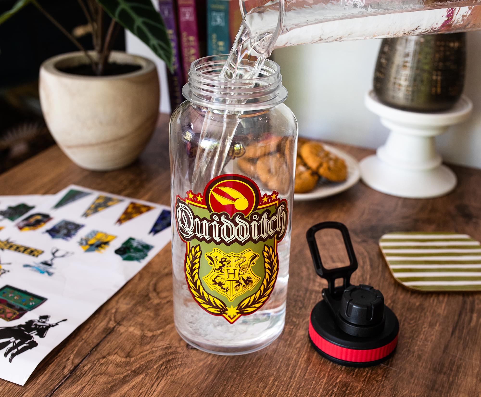 Magical Harry Potter Quidditch 32-Ounce Water Bottle with Sticker Set