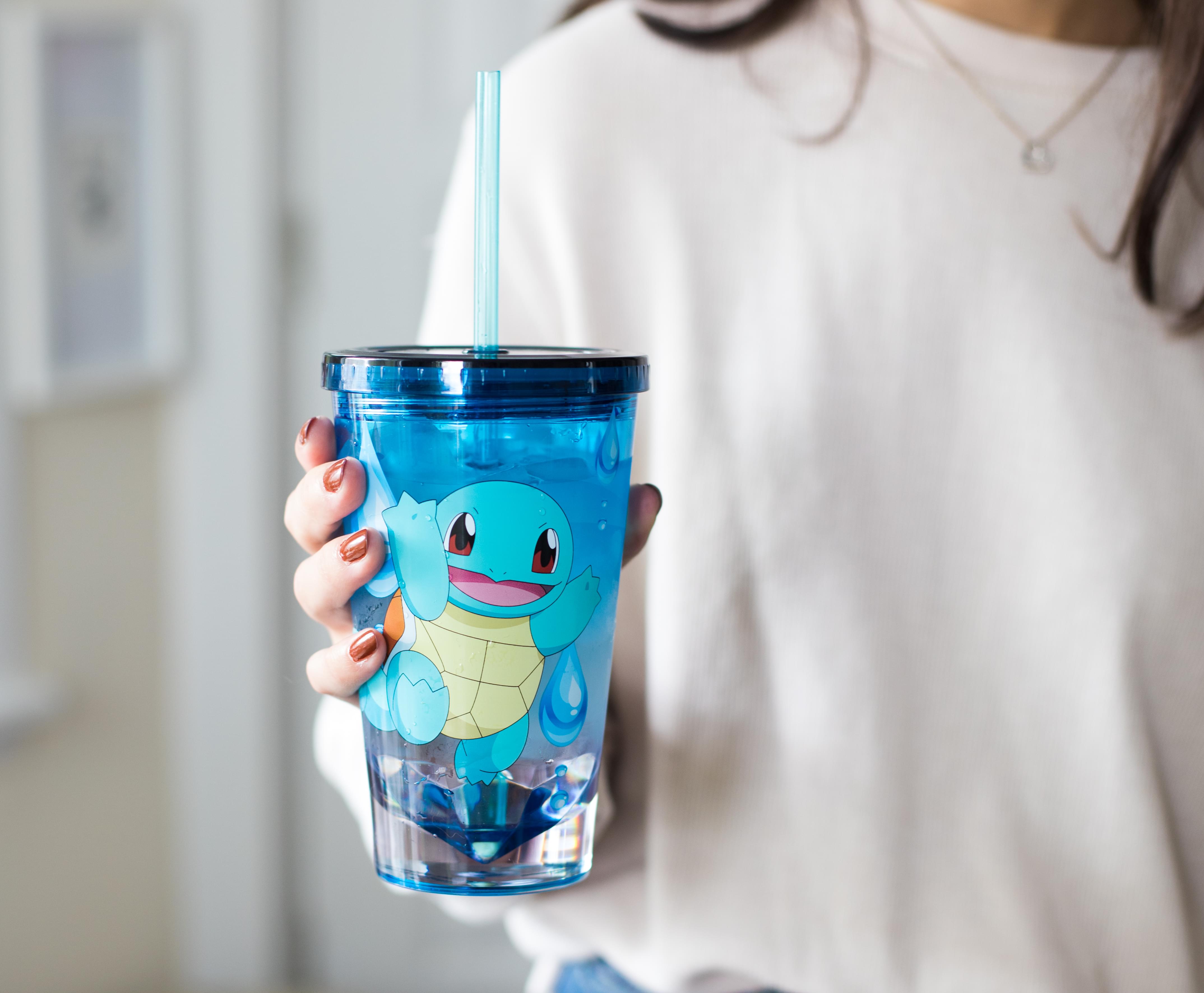 Pokémon Squirtle 16oz Reusable Carnival Tumbler with Lid and Straw