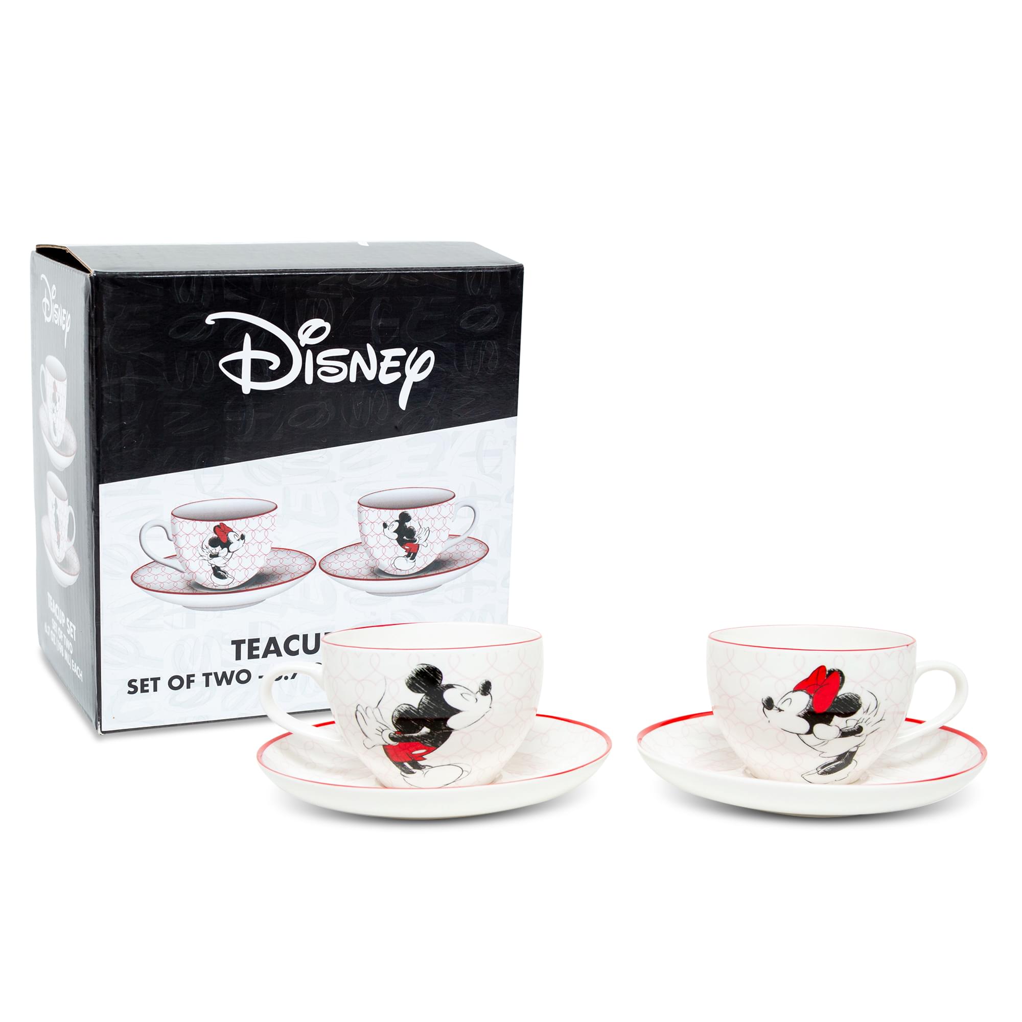 Disney's Enchanting Mickey and Minnie Bone China Teacup & Saucer Set - 2 Piece
