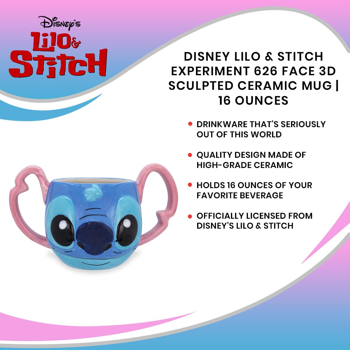 Disney Lilo & Stitch 3D Ceramic Mug - A Cosmic Treat for Your Mornings