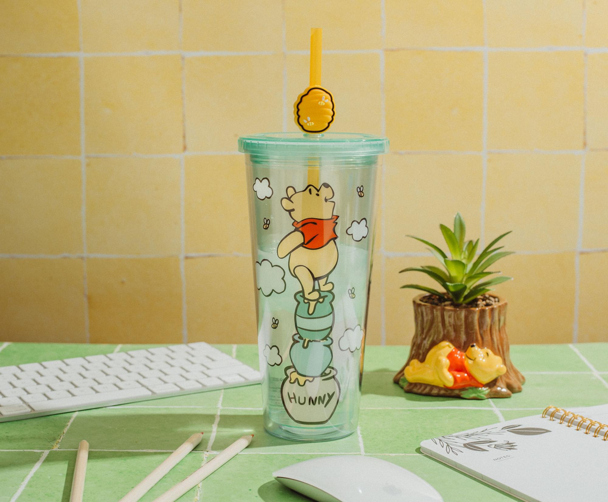 Disney Winnie the Pooh Hunny Pot Carnival Cup with Lid and Straw - 24 Ounce