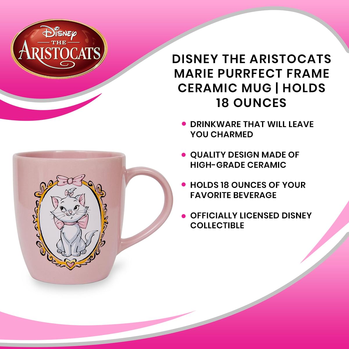 Disney's The Aristocats Marie-Inspired Purrfect Frame Ceramic 18-Ounce Mug