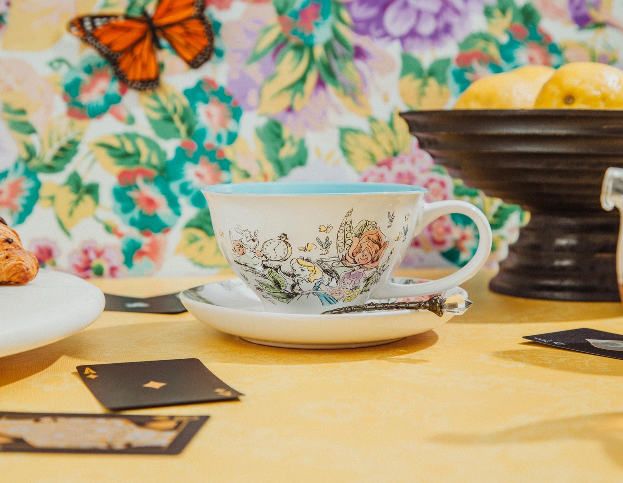 Enchanting Disney Alice In Wonderland Ceramic Teacup & Saucer Set
