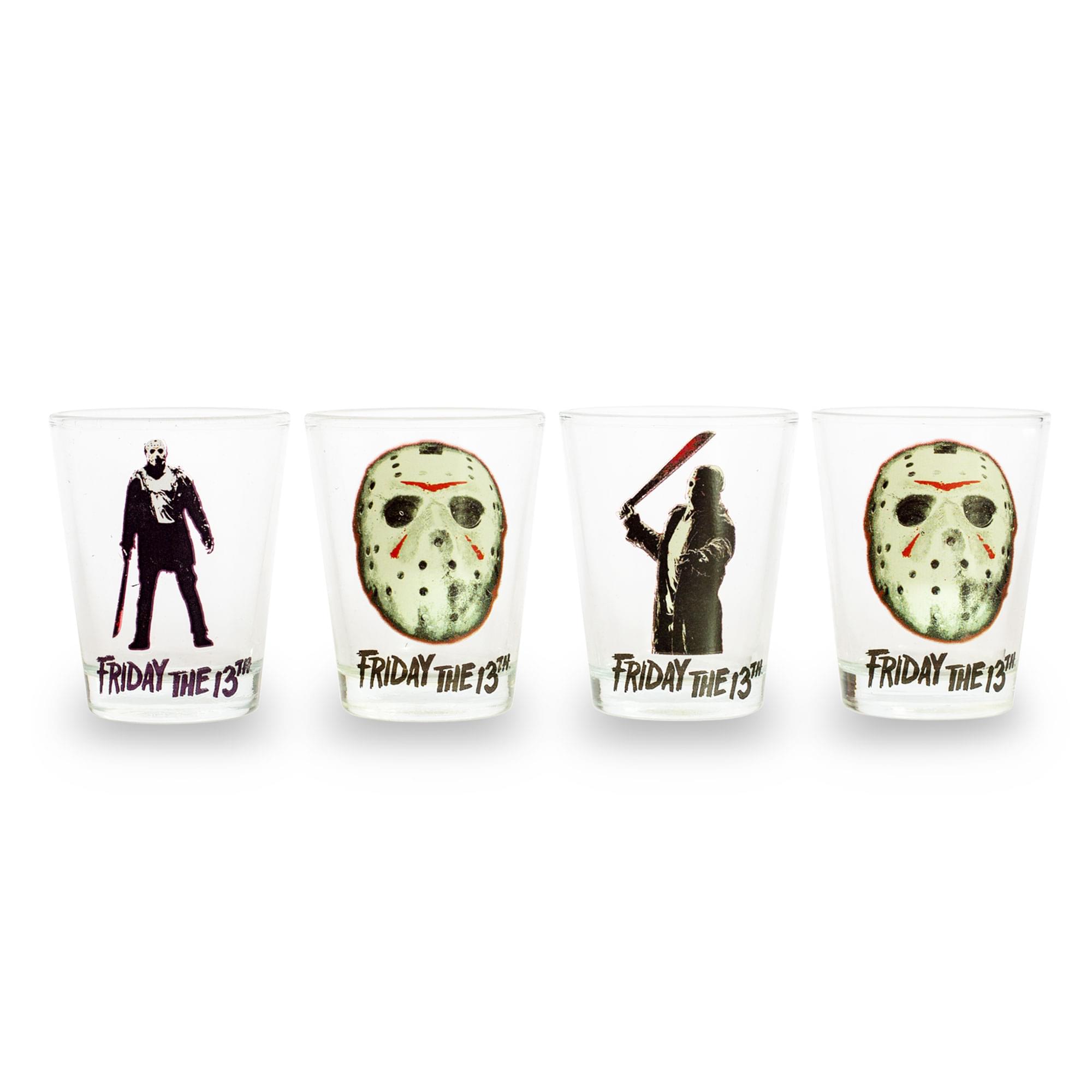 Friday The 13th Jason Voorhees 2 - Ounce Mini Shot Glasses Set of 4 - A Horror Lover's Delight