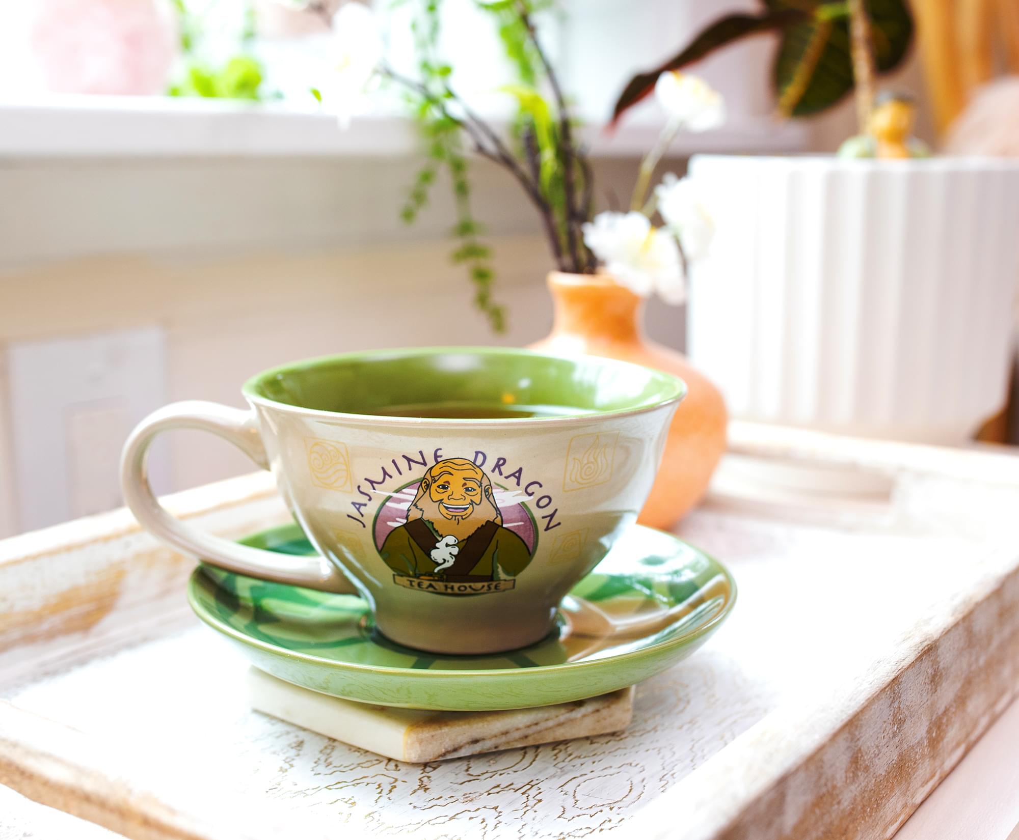 Avatar: The Last Airbender Jasmine Dragon Ceramic Teacup & Saucer Set - 12 Ounce
