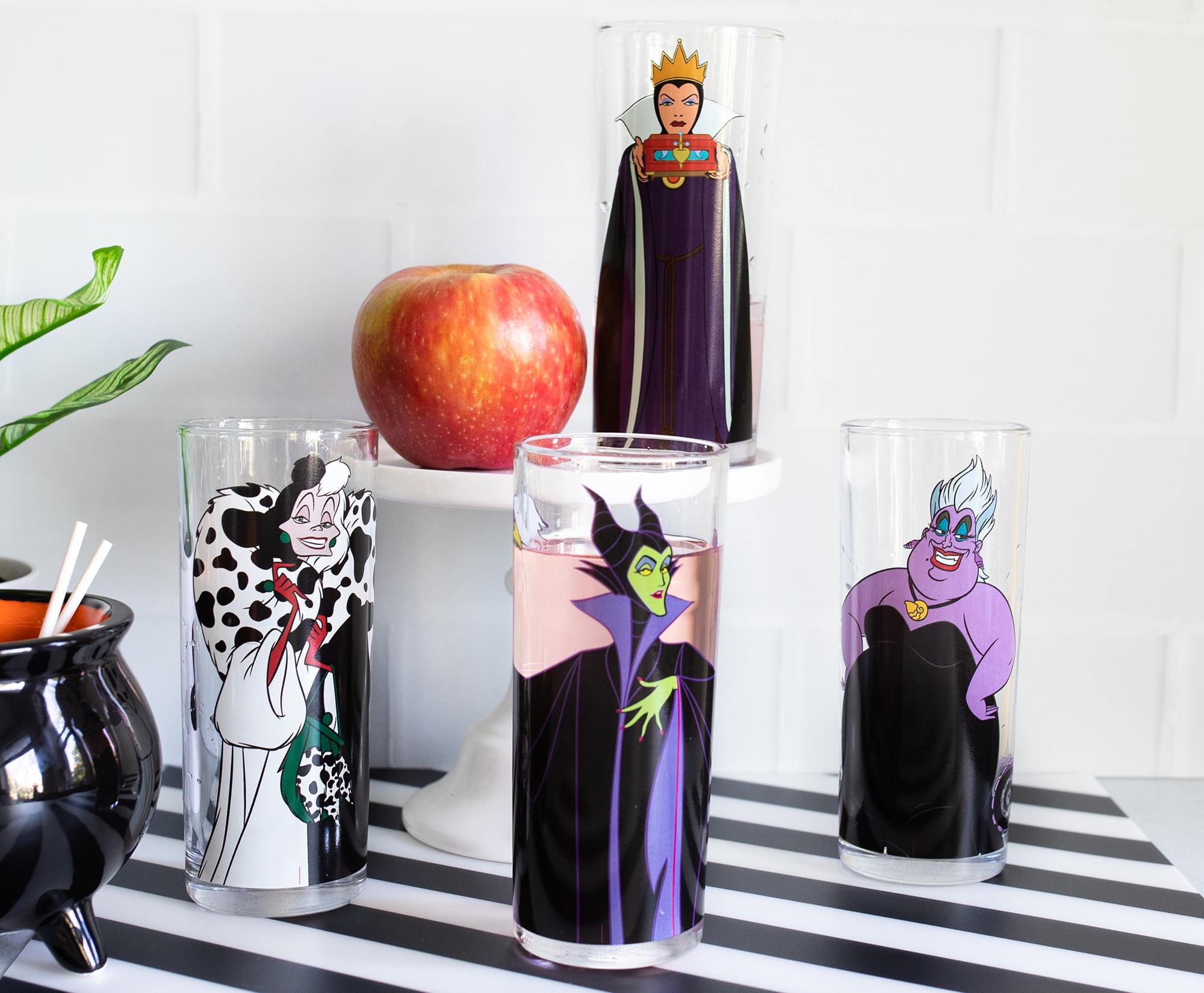 Disney Villains 10 - Ounce Tumbler Glasses Set of 4 - Wicked Delight!