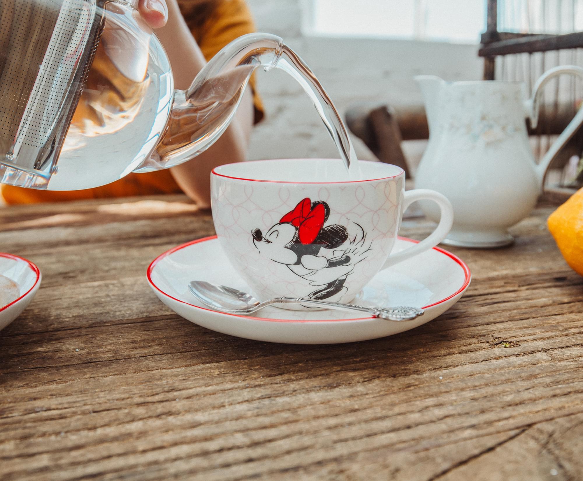 Disney's Enchanting Mickey and Minnie Bone China Teacup & Saucer Set - 2 Piece