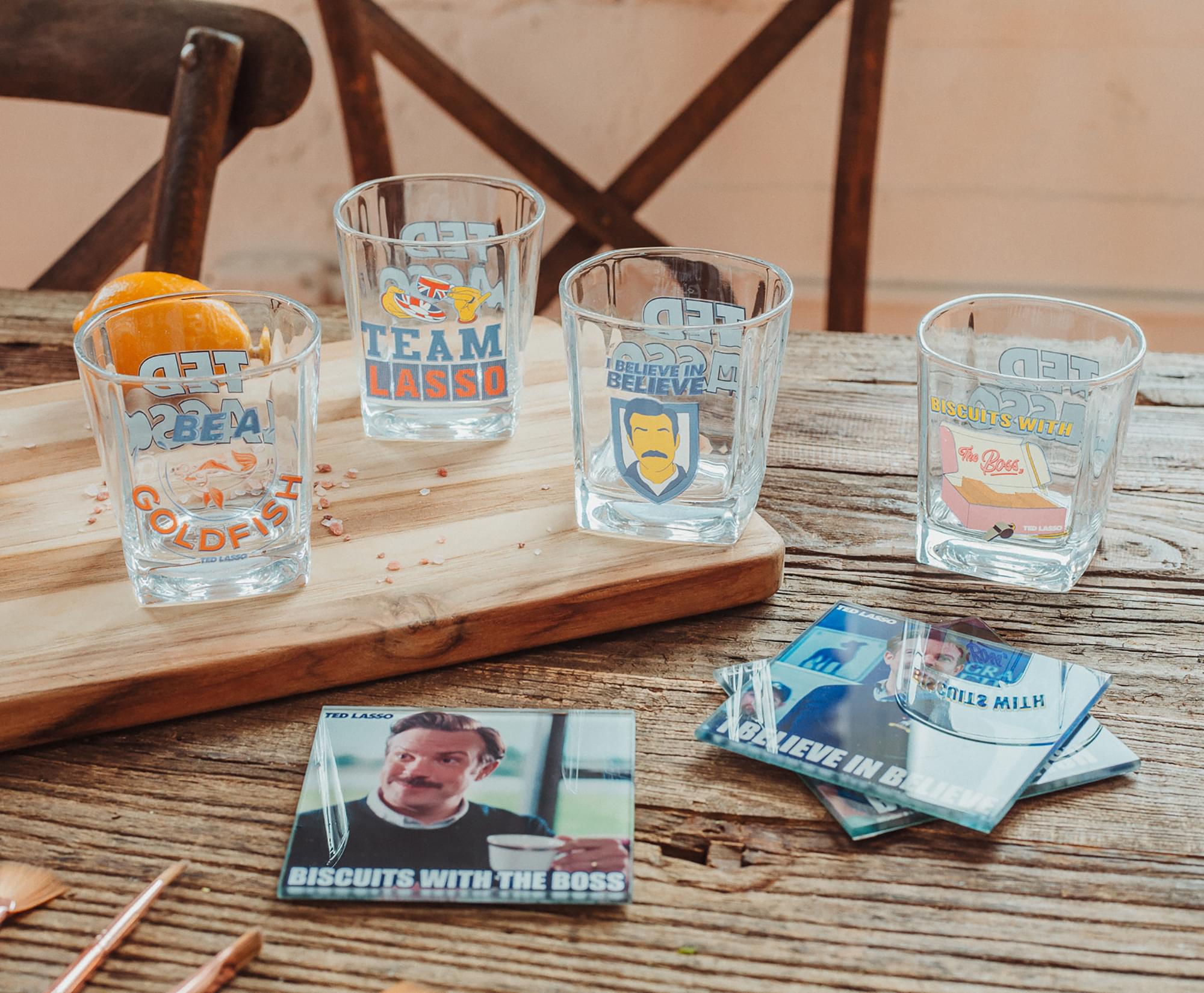 Inspirational Ted Lasso Quotes Glass Coasters - Set of 4