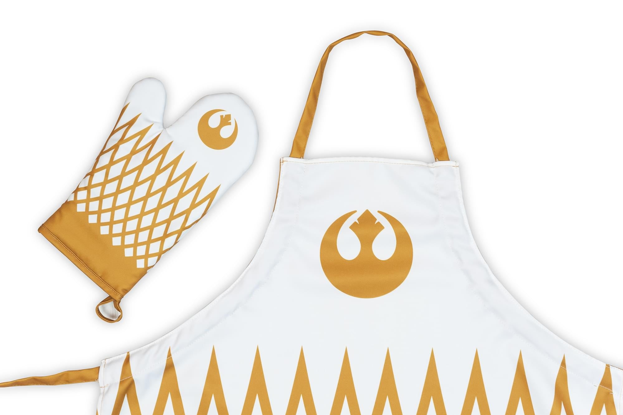 Star Wars Rebel Design Adult Apron & Oven Mitt Set - White/Gold
