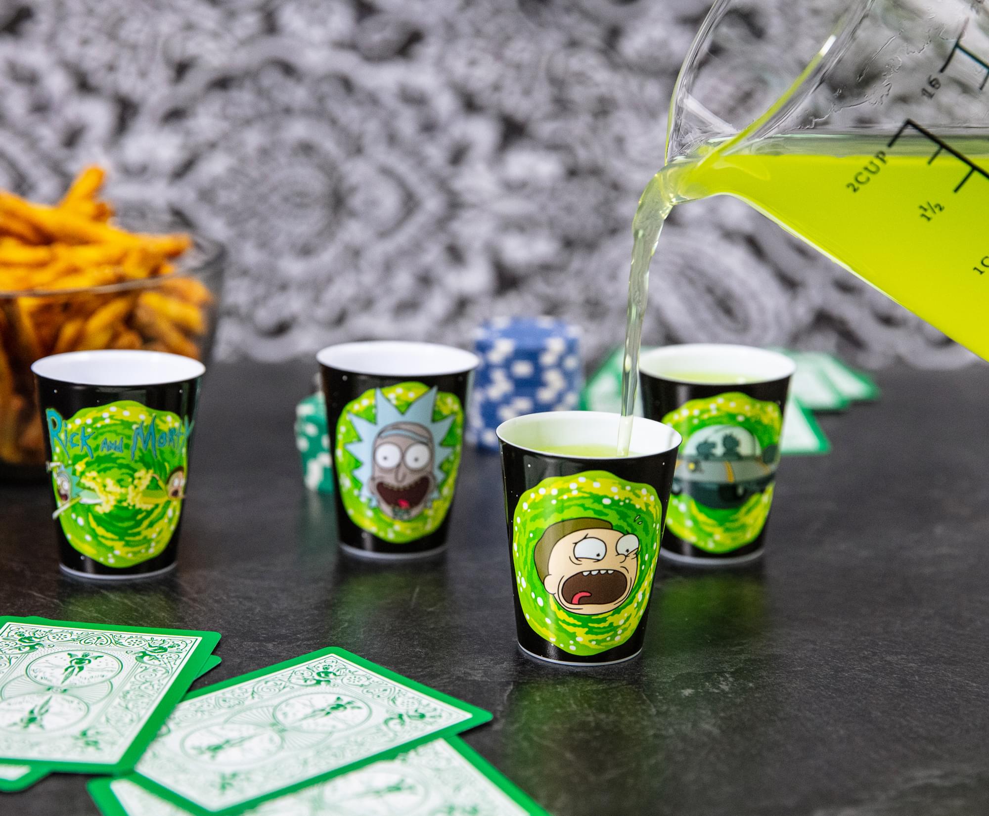 Rick and Morty 1.5-Ounce Plastic Mini Shot Glass Set of 4 - Your Out-of-This-World Drinking Companion