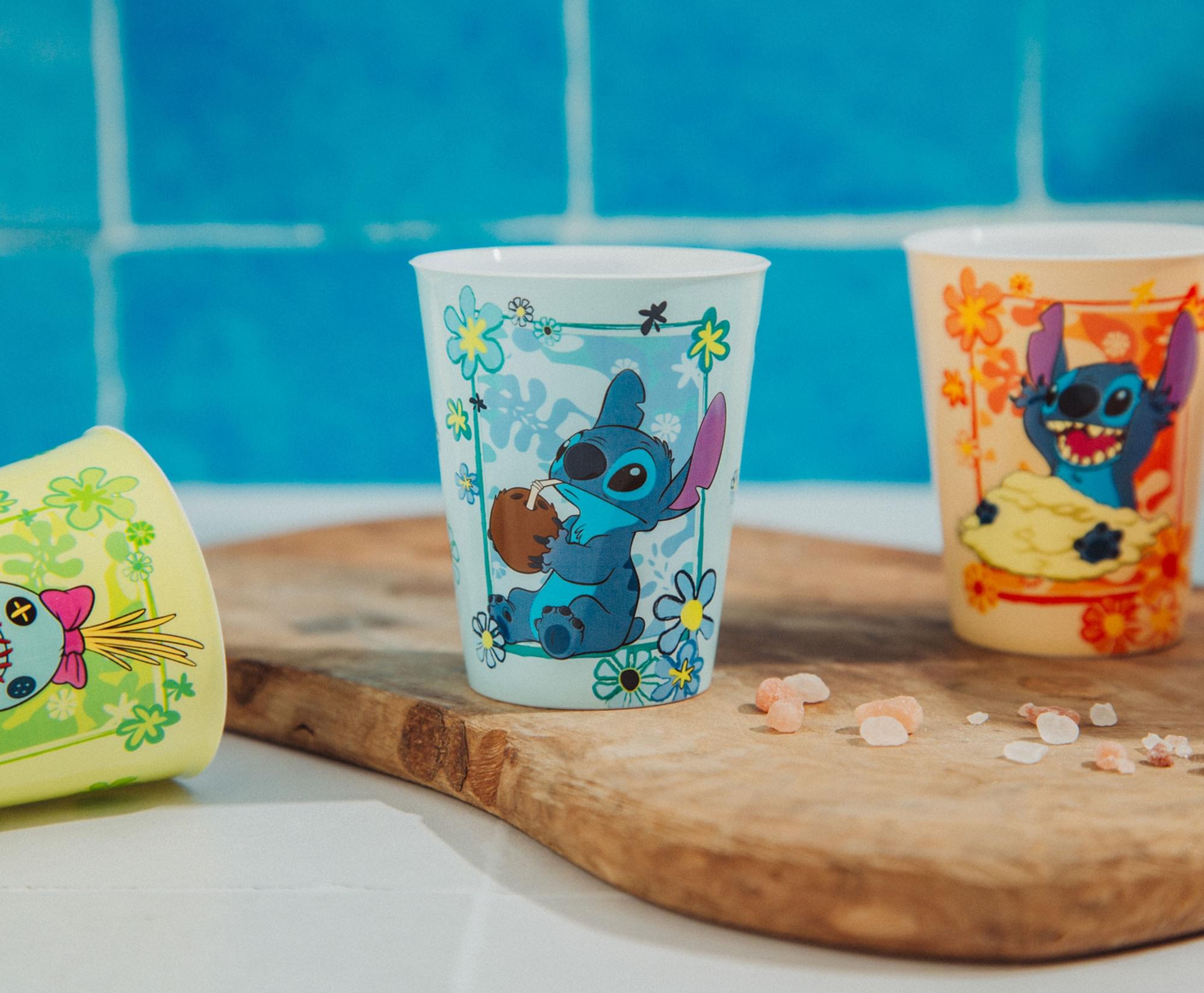 Disney Lilo & Stitch Tropical 2-Ounce Plastic Mini Cups (Set of 4) - Beachy Fun for All!