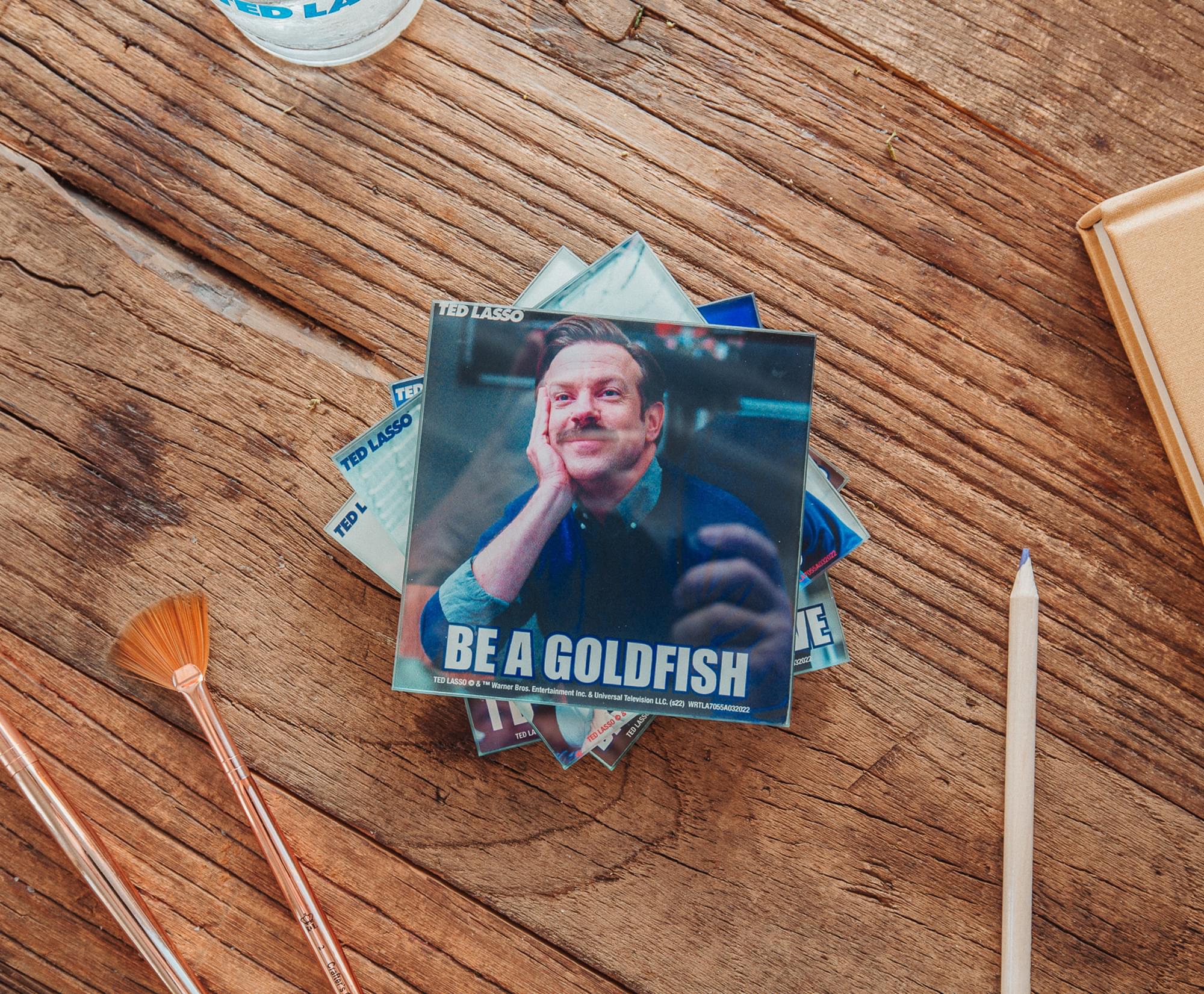 Inspirational Ted Lasso Quotes Glass Coasters - Set of 4