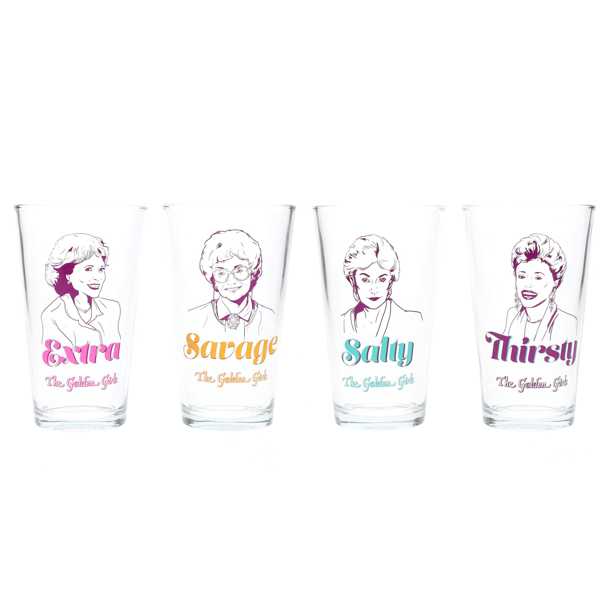 Cheers to The Golden Girls! 16 - Ounce Pint Glasses Set of 4