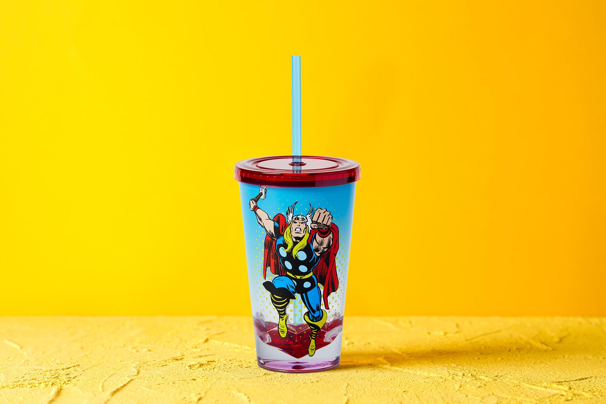 Marvel Thor God of Thunder 19-Ounce Insulated Tumbler with Lid and Straw