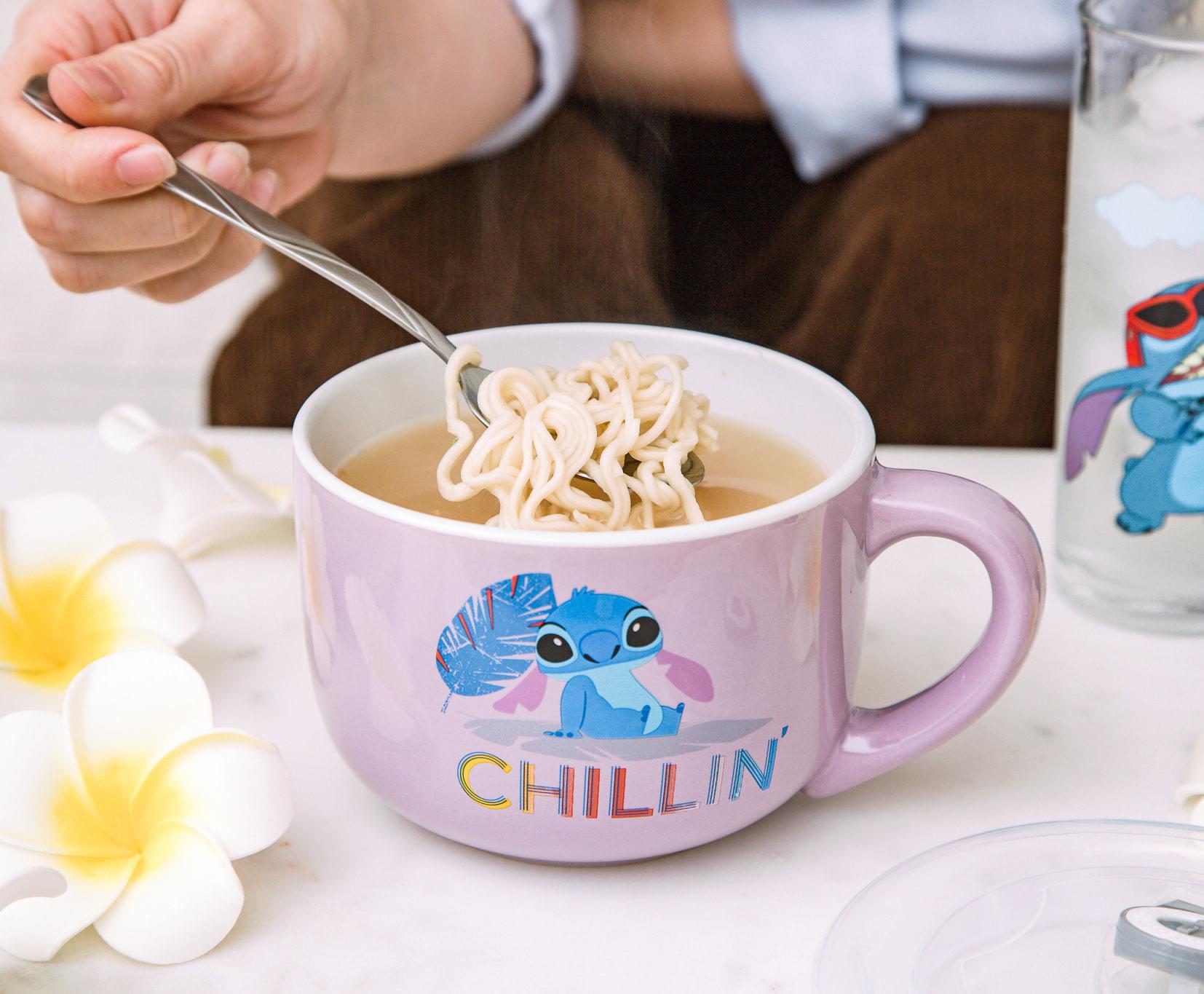 Disney Lilo & Stitch Ceramic Soup Mug with Vented Lid - 24 Ounce