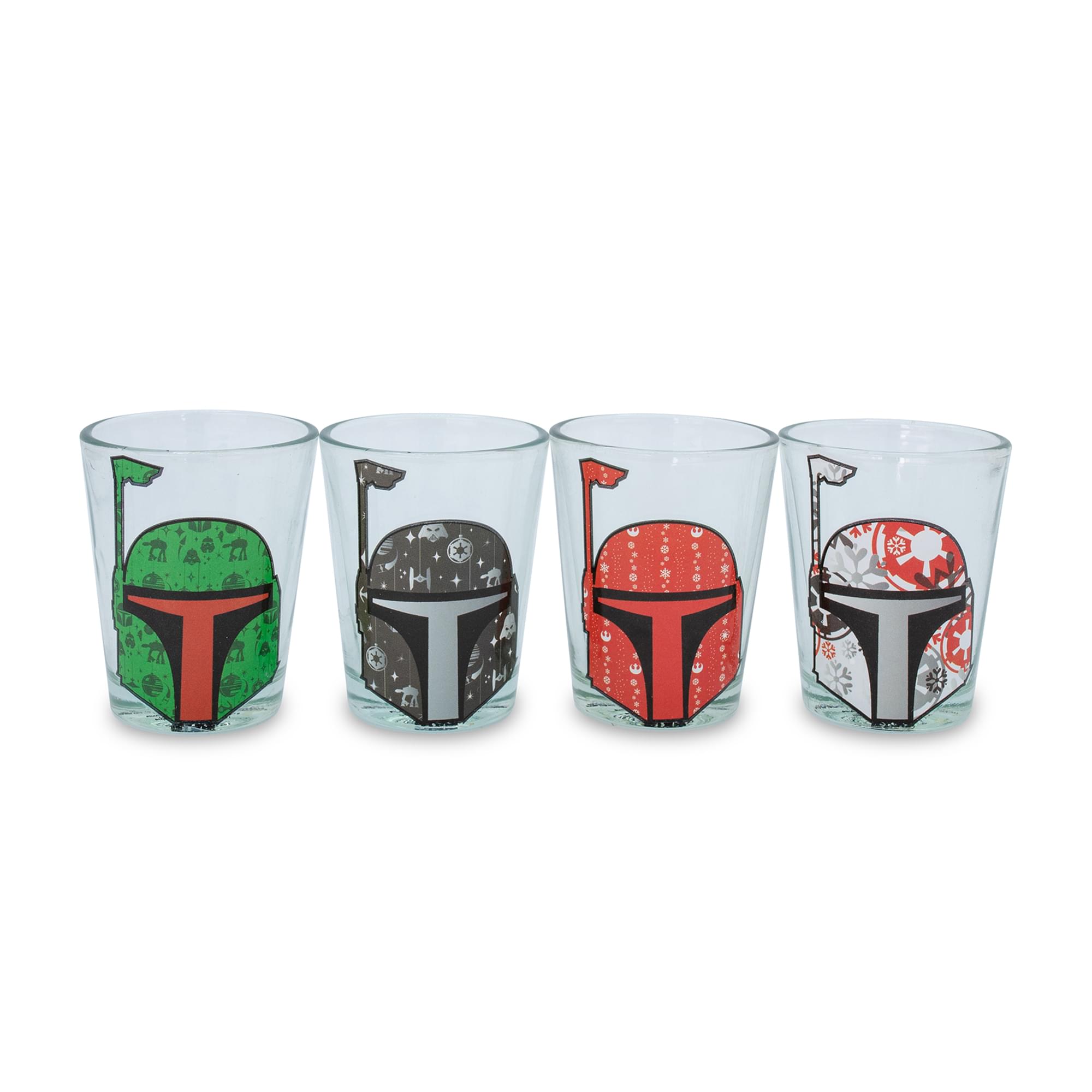 Celebrate Life Day with Star Wars Holiday Boba Fett 2.5-Ounce Mini Shot Glasses Set of 4