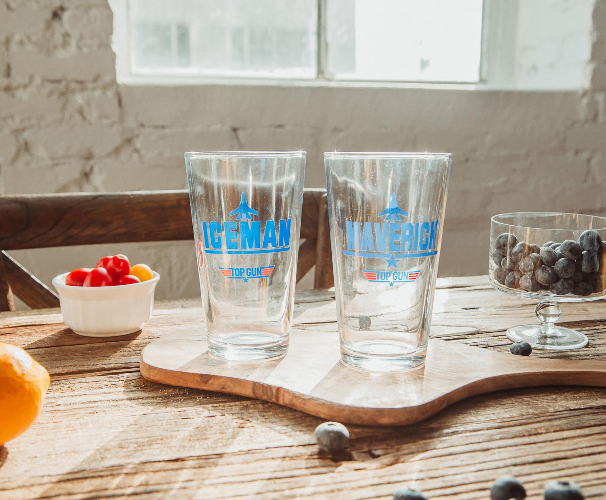 Top Gun Maverick & Iceman 20 - Ounce Pint Glass Set (2 Pack)