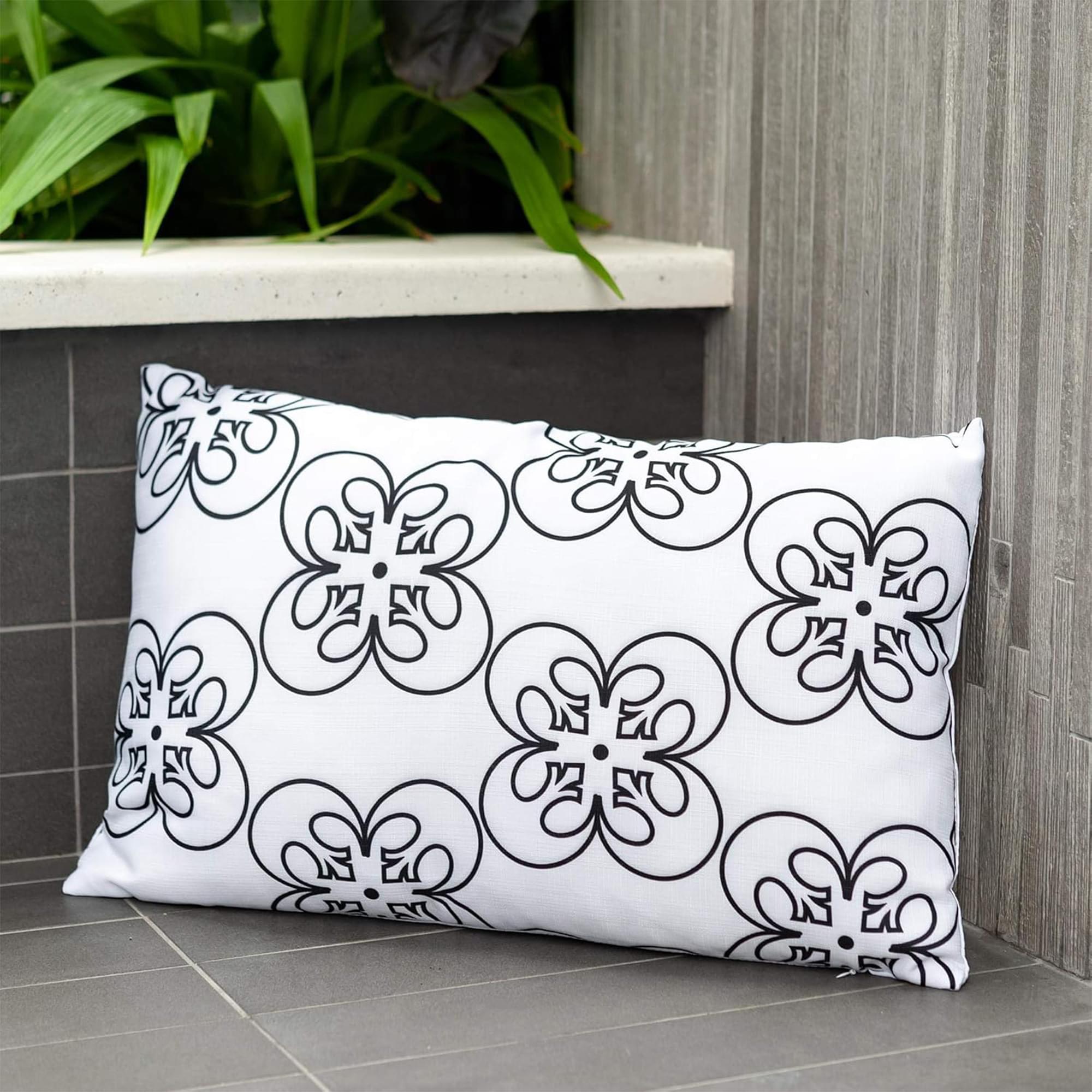 Epic Star Wars White Lumbar Pillows with Black Rebel Insignia - Set of 2 (15 x 24 Inches)