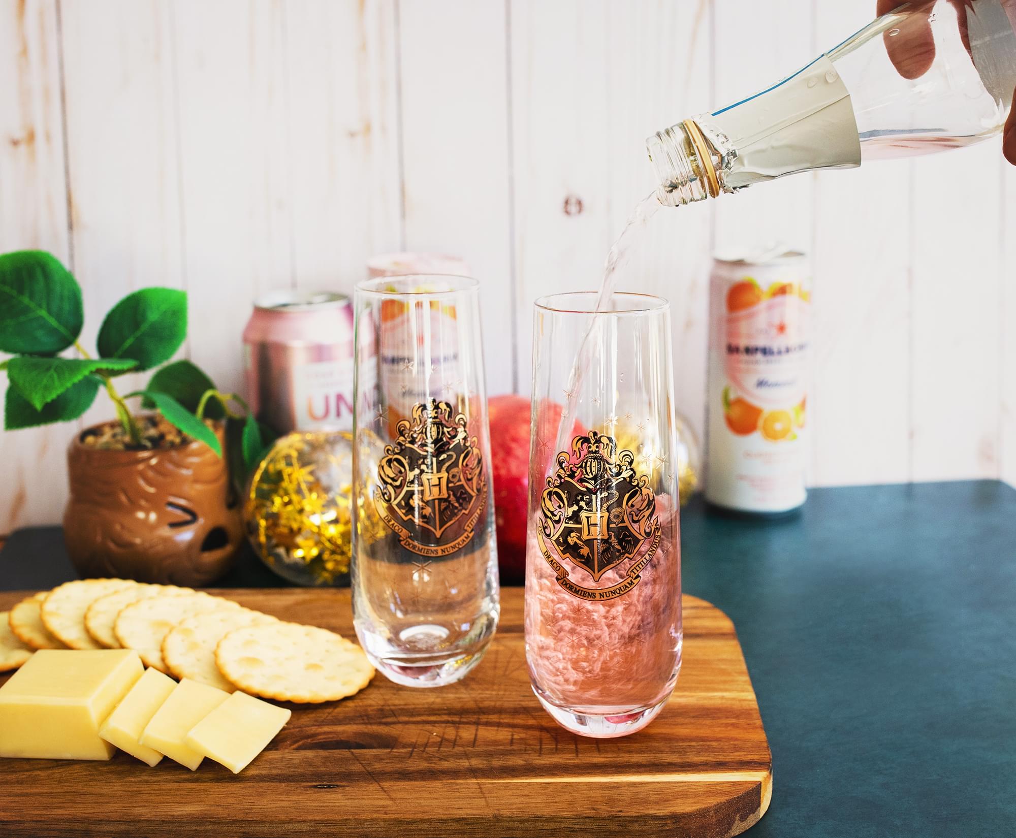 Harry Potter Hogwarts 9 - Ounce Magic Flute Stemless Glasses (Set of 2)