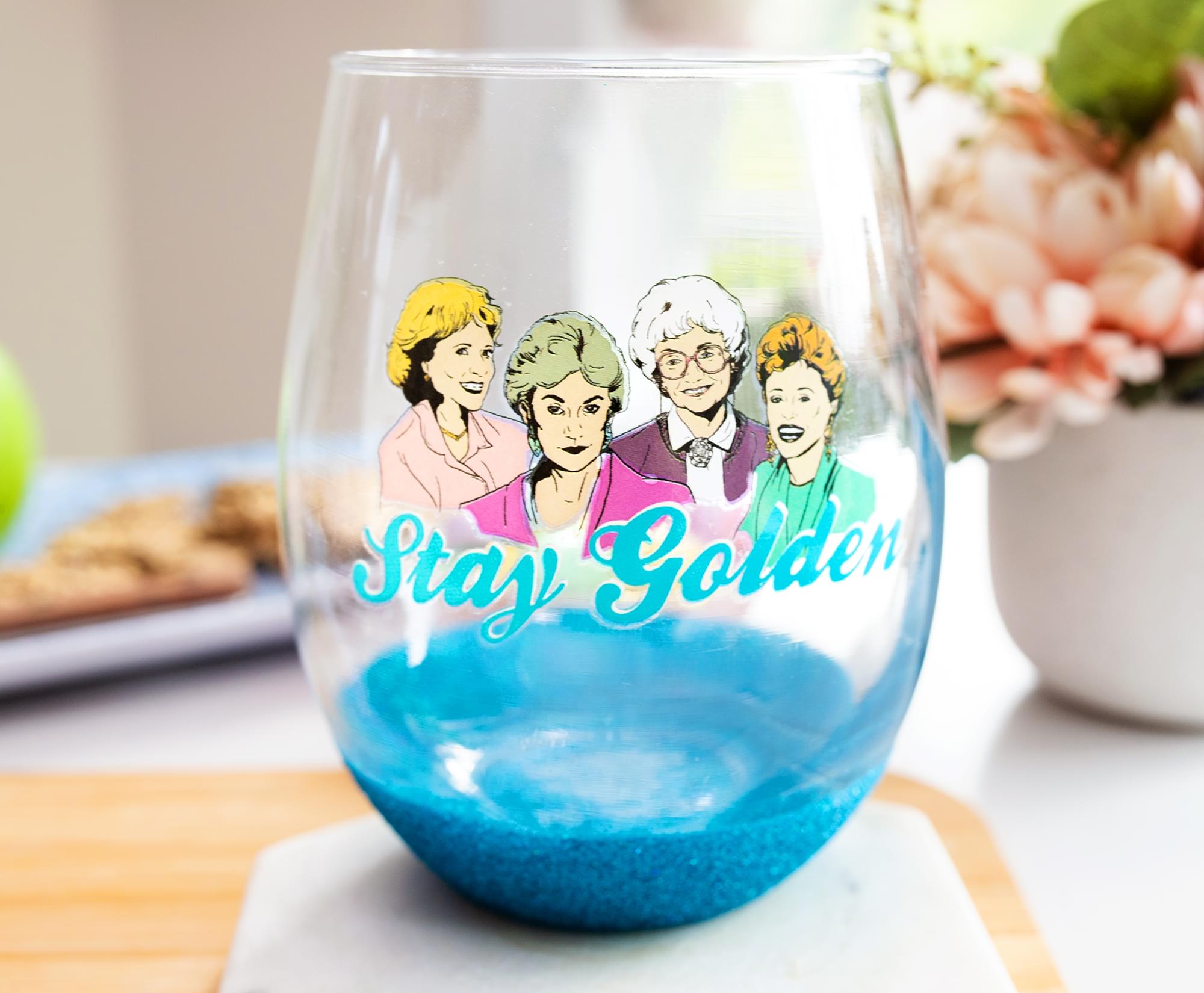 Golden Girls-Inspired Stay Golden 20-Ounce Stemless Wine Glass