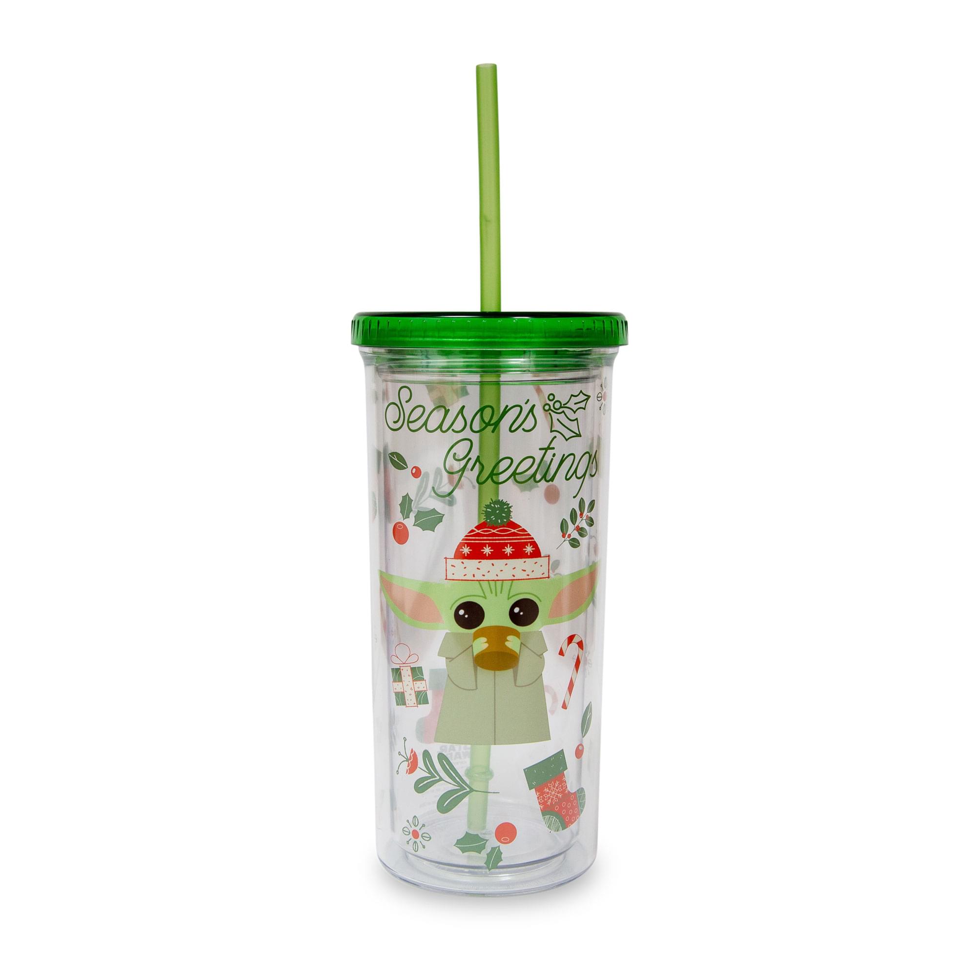 Star Wars: The Mandalorian Grogu Christmas Carnival Cup with Lid & Straw