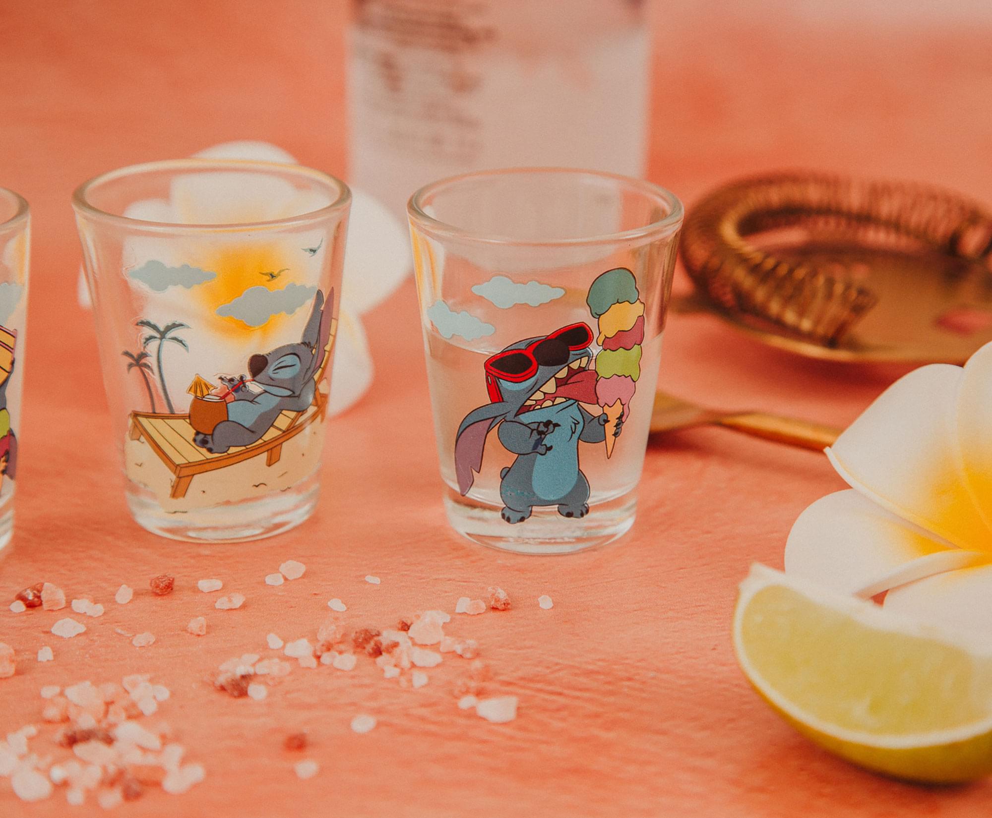 Disney Lilo & Stitch 1.5-Ounce Mini Shot Glasses Set of 4 - Beach Day Fun