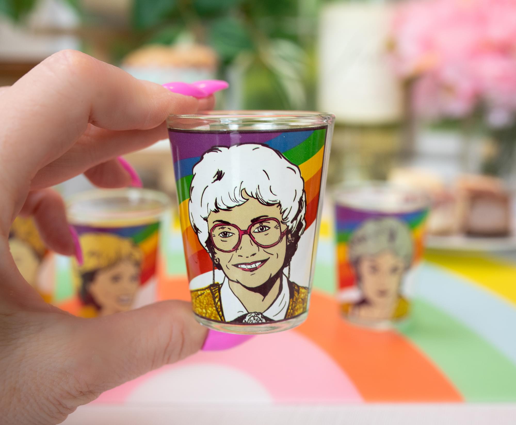 Golden Girls Rainbow 1.5 - Ounce Mini Glasses Set of 4