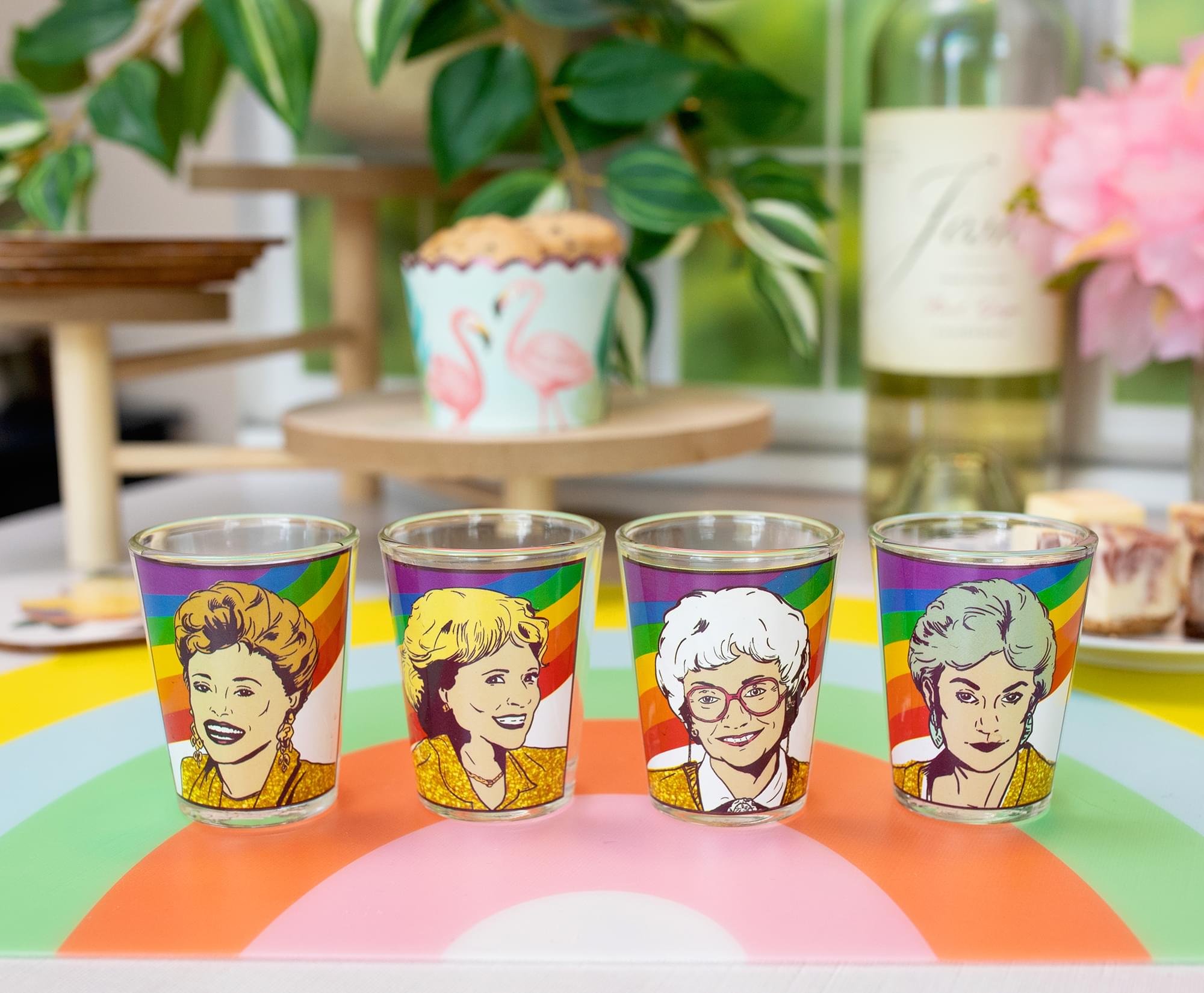 Golden Girls Rainbow 1.5 - Ounce Mini Glasses Set of 4