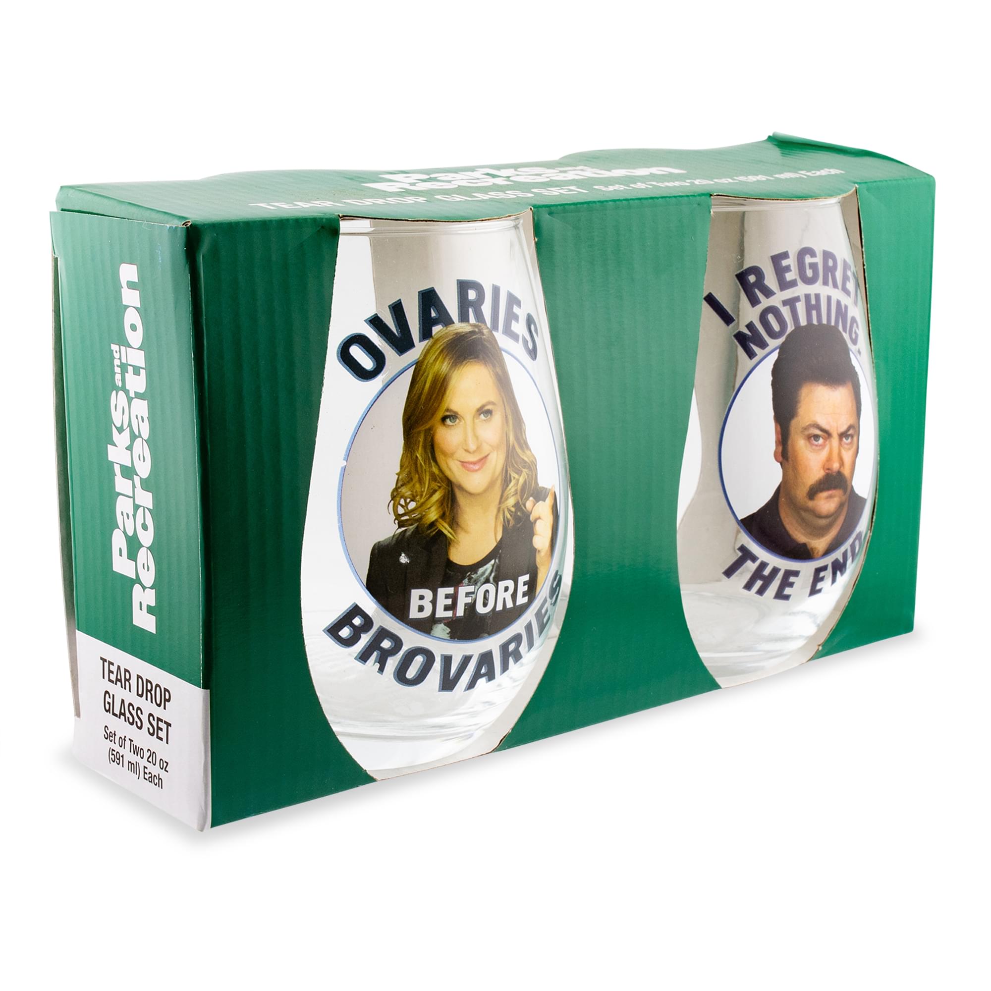 Upgrade Your Sipping Experience with Parks and Recreation Ron & Leslie 20 - Ounce Stemless Wine Glasses (Set of 2)