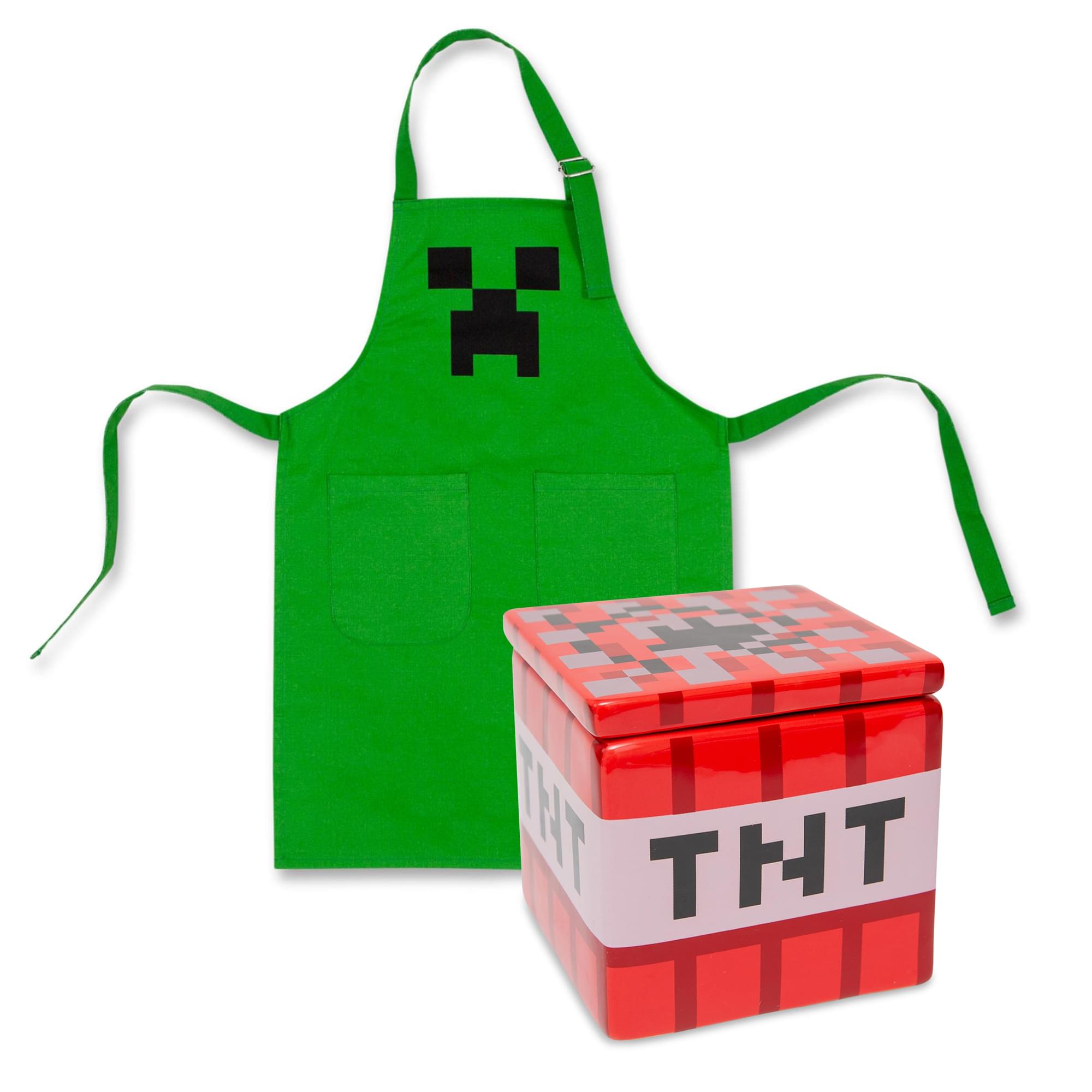 Epic Minecraft Kitchen Set: Creeper Apron & TNT Cookie Jar