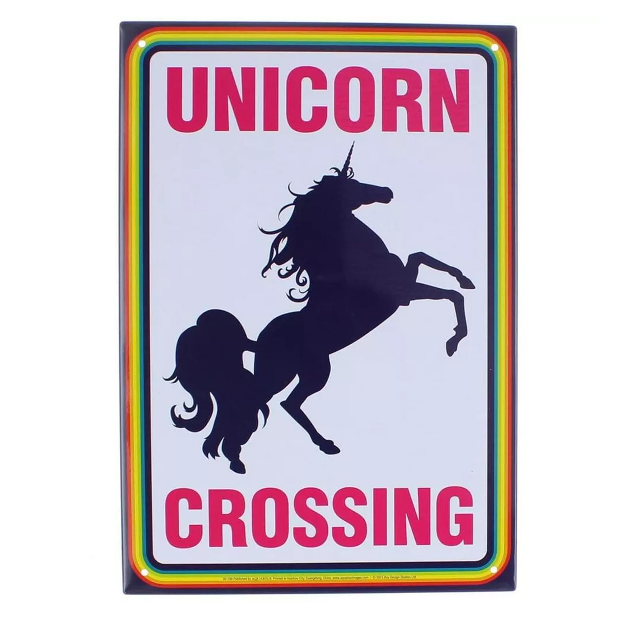Enchanting Unicorn Crossing 8 x 11.5 Tin Sign